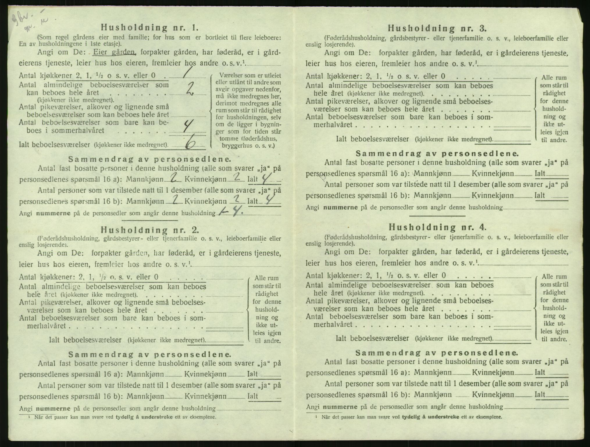 SAK, 1920 census for Birkenes, 1920, p. 244