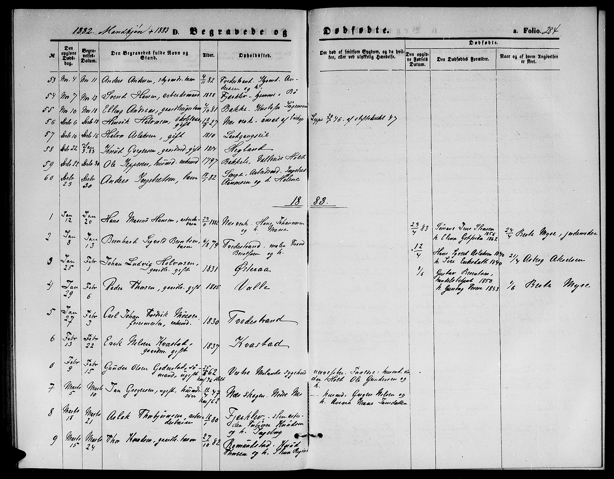 Holt sokneprestkontor, AV/SAK-1111-0021/F/Fb/L0009: Parish register (copy) no. B 9, 1871-1883, p. 284