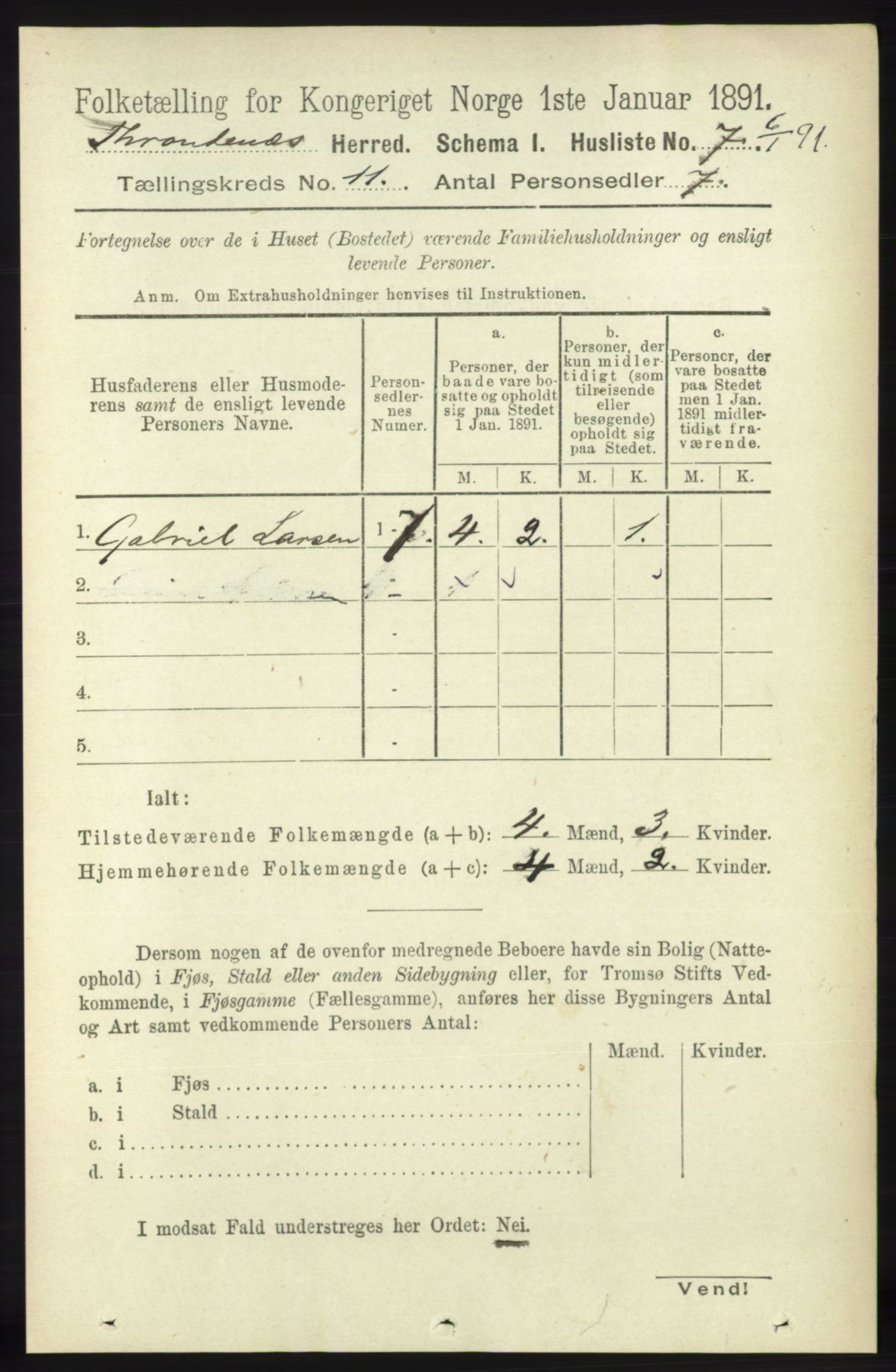 RA, 1891 census for 1914 Trondenes, 1891, p. 7929