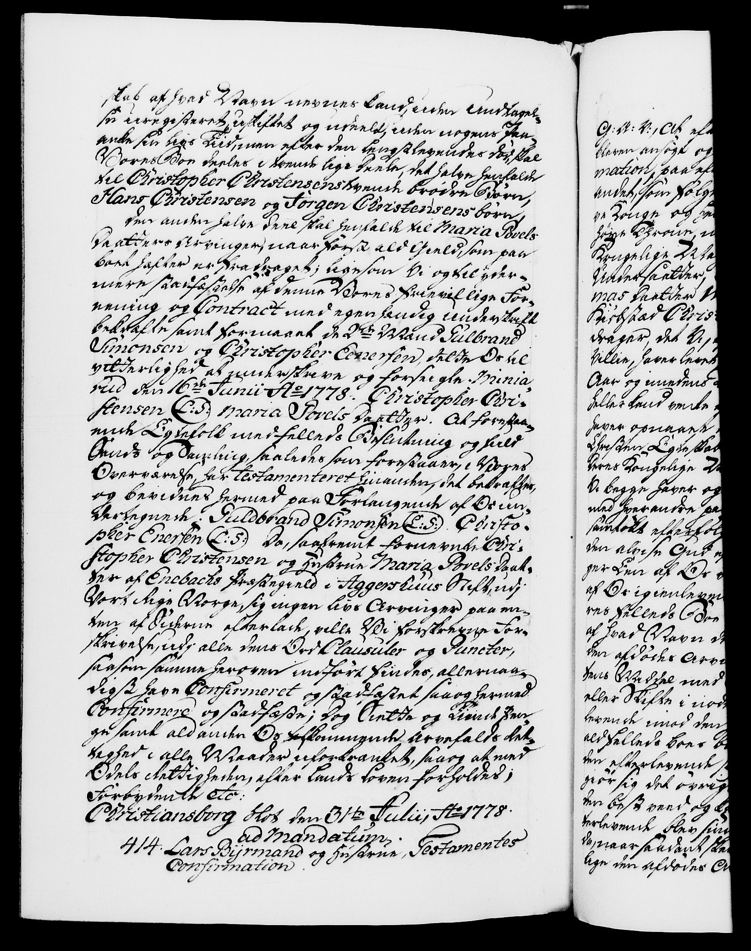 Danske Kanselli 1572-1799, RA/EA-3023/F/Fc/Fca/Fcaa/L0047: Norske registre, 1776-1778, p. 839b