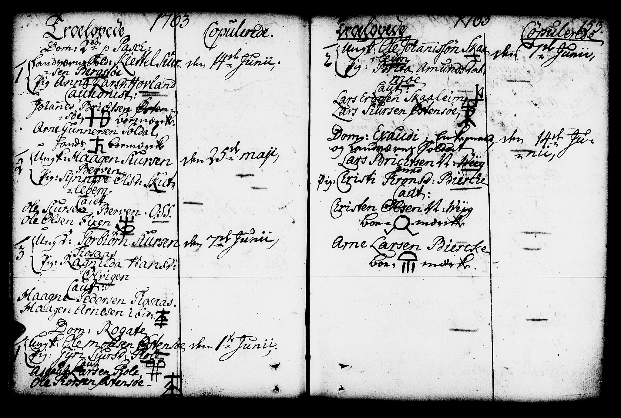 Kvam sokneprestembete, AV/SAB-A-76201/H/Haa: Parish register (official) no. A 4, 1743-1795, p. 153