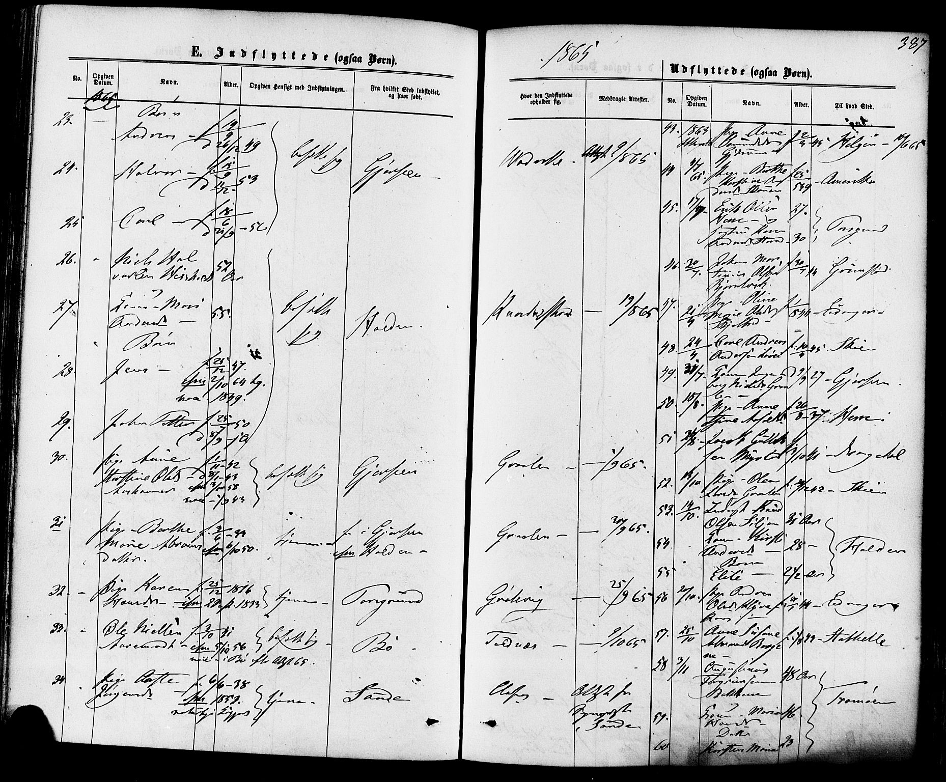 Solum kirkebøker, SAKO/A-306/F/Fa/L0008: Parish register (official) no. I 8, 1865-1876, p. 387