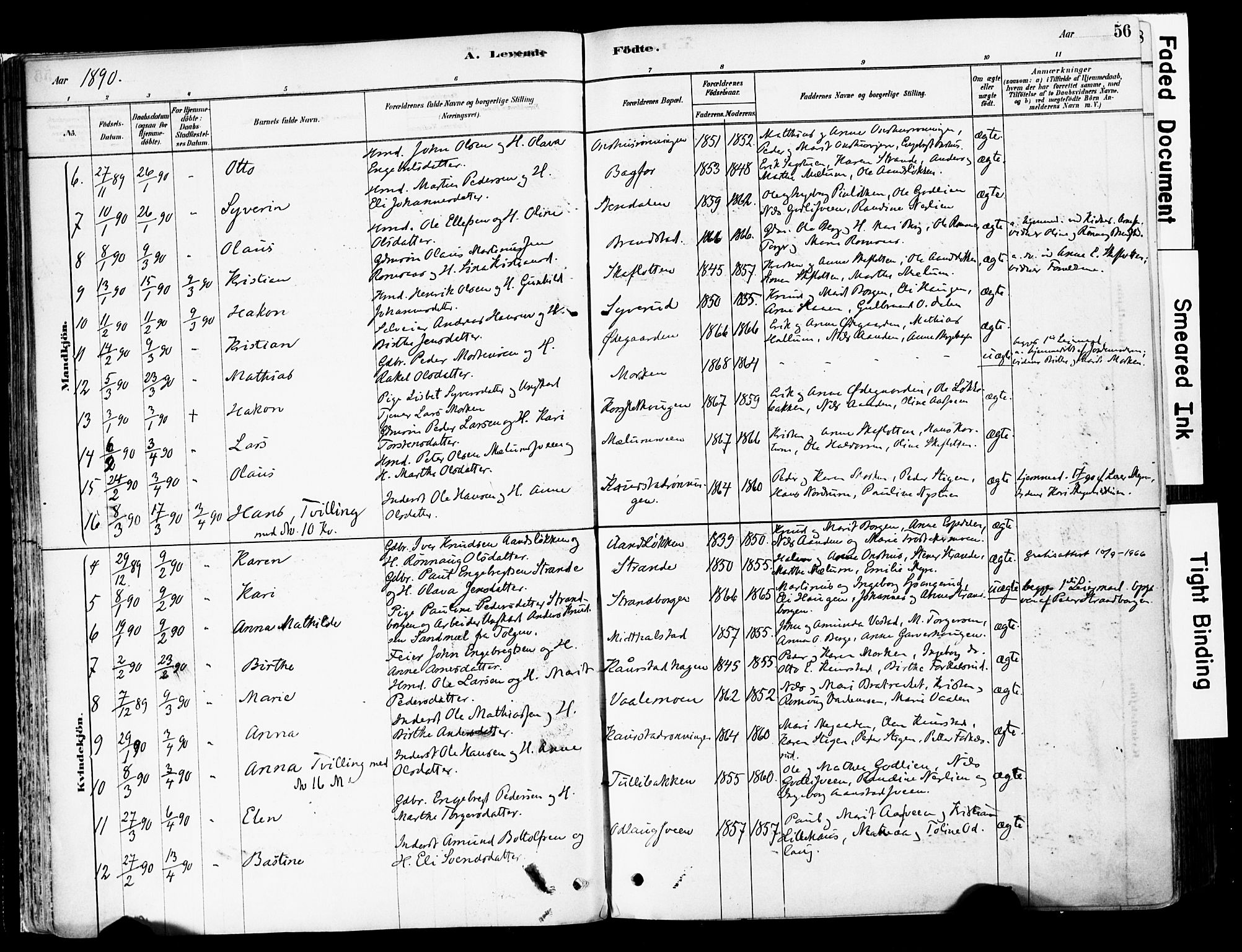 Ringebu prestekontor, AV/SAH-PREST-082/H/Ha/Haa/L0008: Parish register (official) no. 8, 1878-1898, p. 56