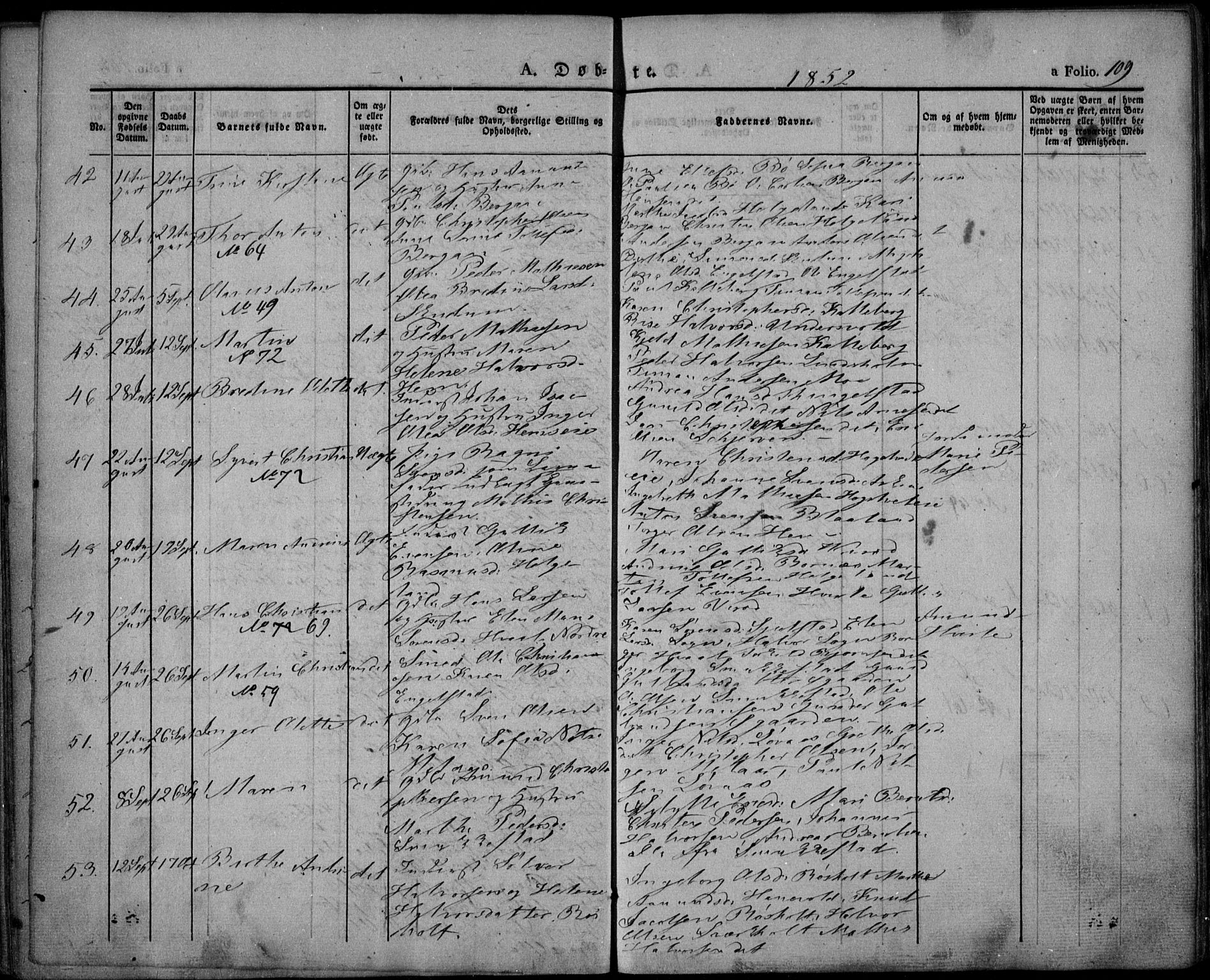 Lardal kirkebøker, SAKO/A-350/F/Fa/L0006: Parish register (official) no. I 6, 1835-1860, p. 109