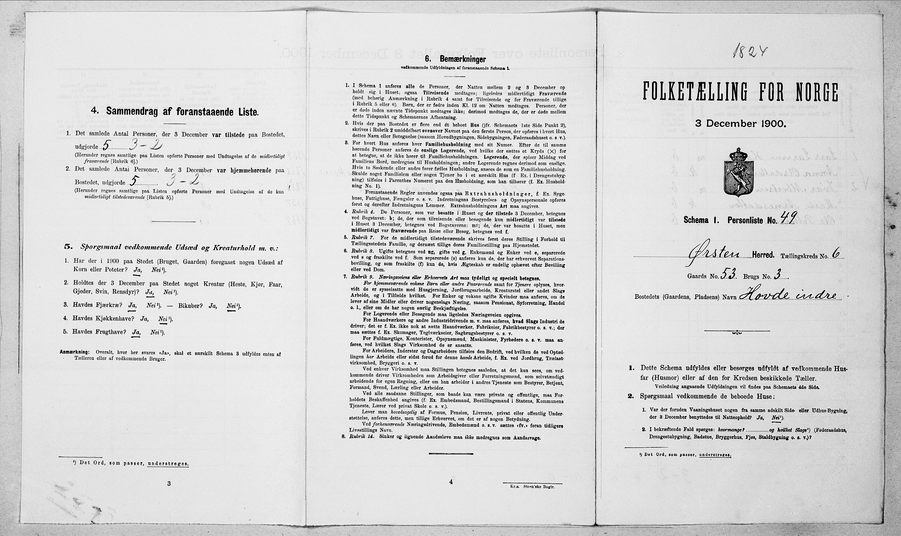 SAT, 1900 census for Ørsta, 1900, p. 729