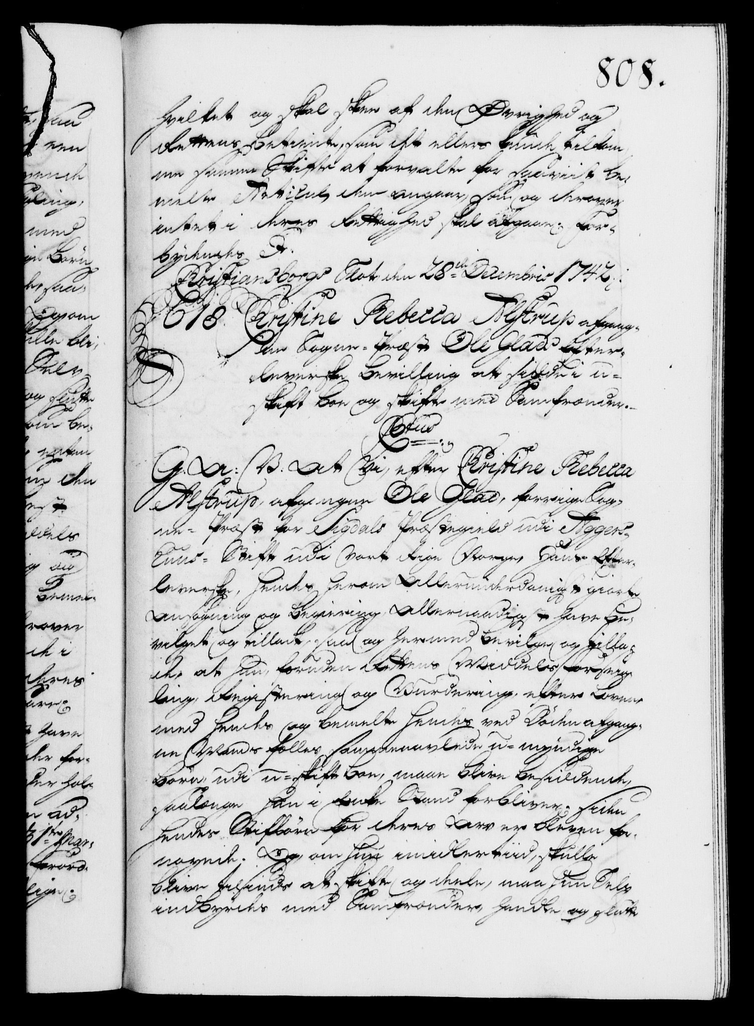 Danske Kanselli 1572-1799, AV/RA-EA-3023/F/Fc/Fca/Fcaa/L0032: Norske registre, 1741-1742, p. 808a