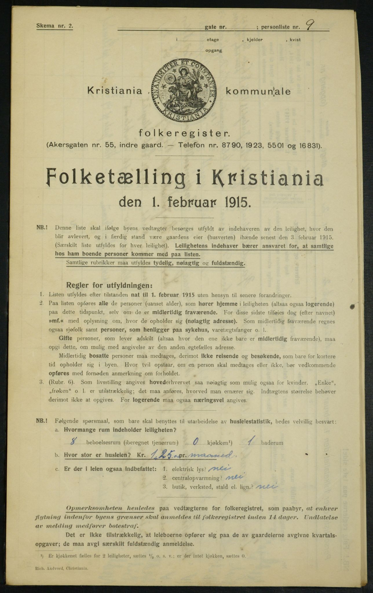 OBA, Municipal Census 1915 for Kristiania, 1915, p. 13618