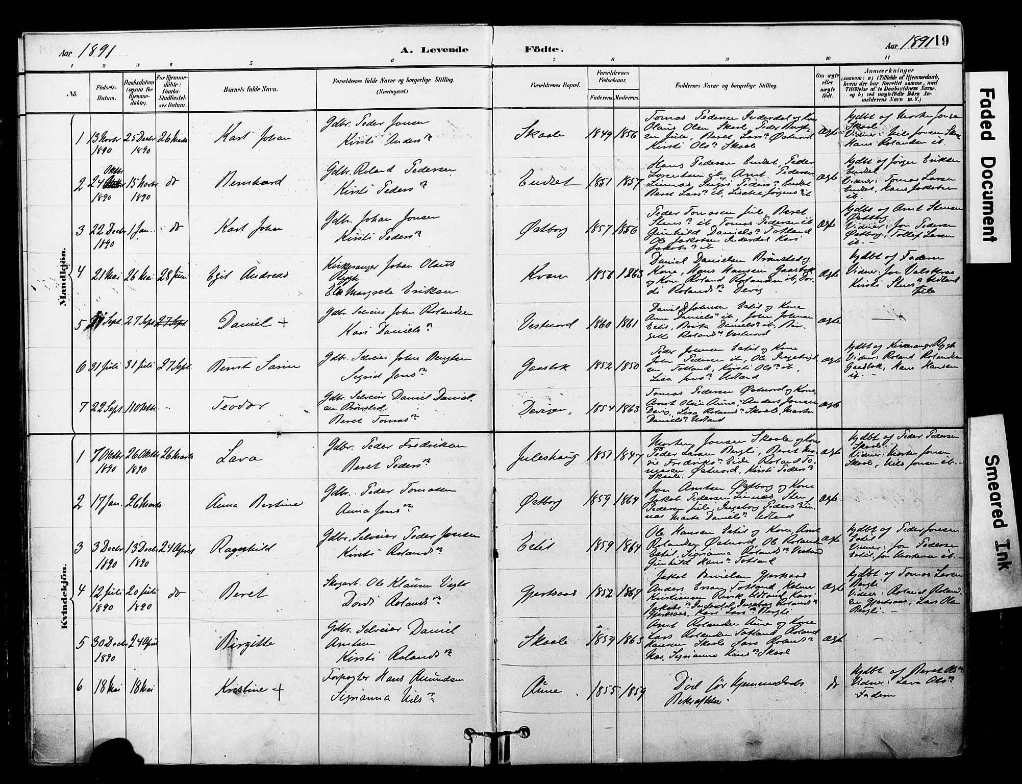 Ministerialprotokoller, klokkerbøker og fødselsregistre - Nord-Trøndelag, SAT/A-1458/757/L0505: Parish register (official) no. 757A01, 1882-1904, p. 19