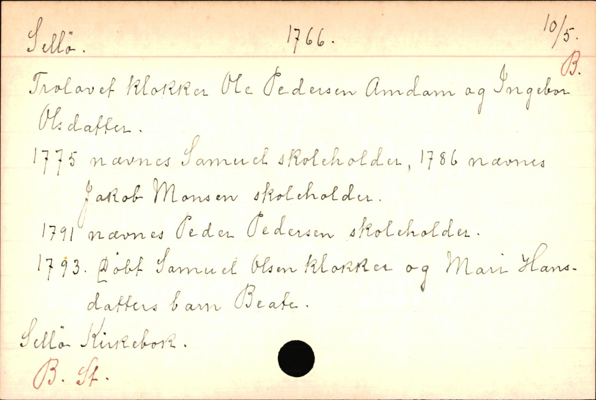 Haugen, Johannes - lærer, AV/SAB-SAB/PA-0036/01/L0001: Om klokkere og lærere, 1521-1904, p. 9522