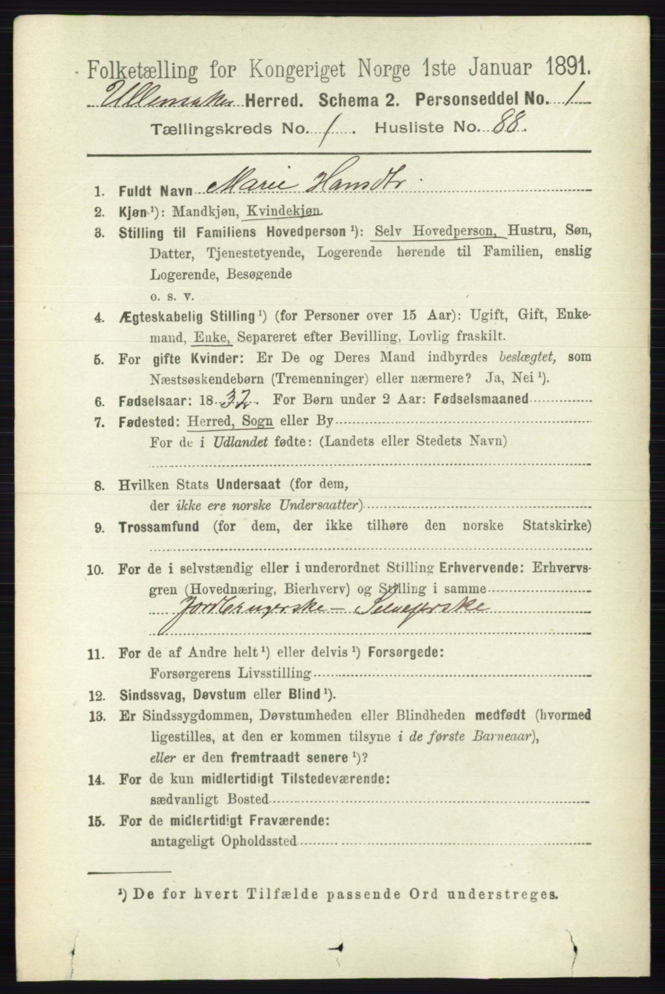 RA, 1891 census for 0235 Ullensaker, 1891, p. 629