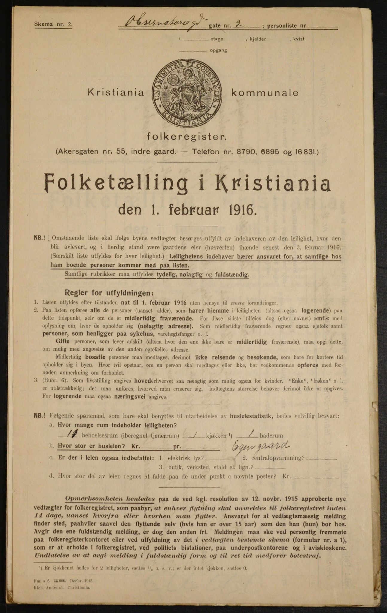 OBA, Municipal Census 1916 for Kristiania, 1916, p. 75923