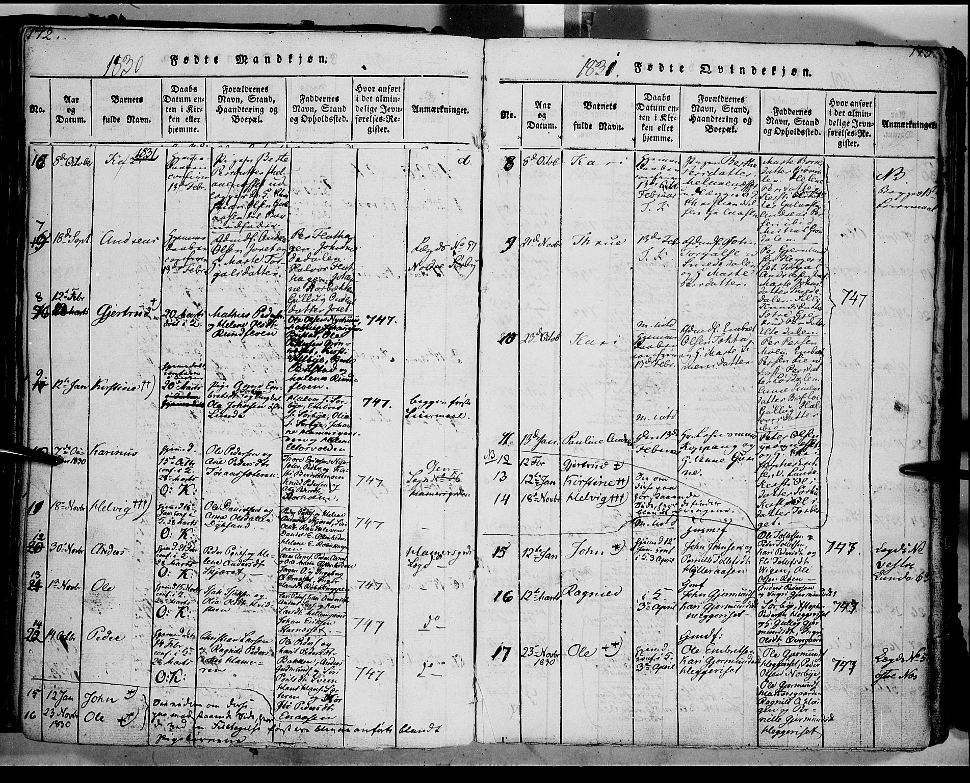 Trysil prestekontor, AV/SAH-PREST-046/H/Ha/Haa/L0003: Parish register (official) no. 3 /1, 1814-1841, p. 172-173