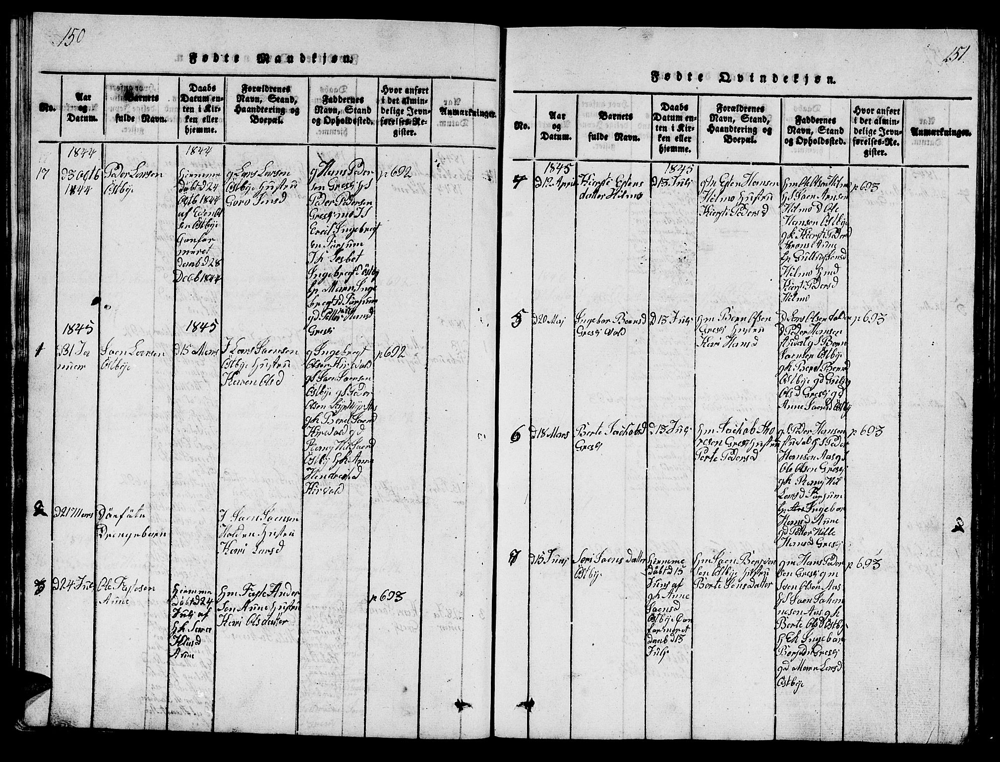 Ministerialprotokoller, klokkerbøker og fødselsregistre - Sør-Trøndelag, SAT/A-1456/698/L1164: Parish register (copy) no. 698C01, 1816-1861, p. 150-151