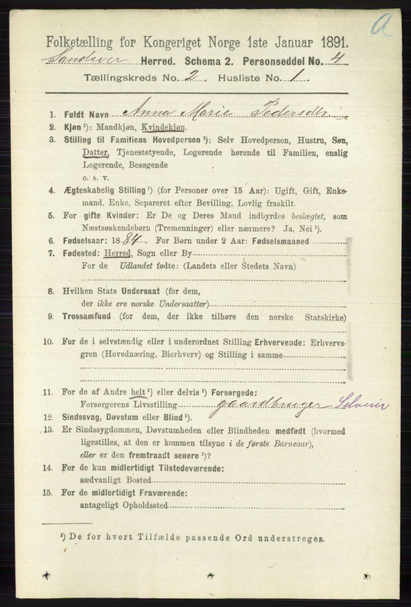 RA, 1891 census for 0629 Sandsvær, 1891, p. 683