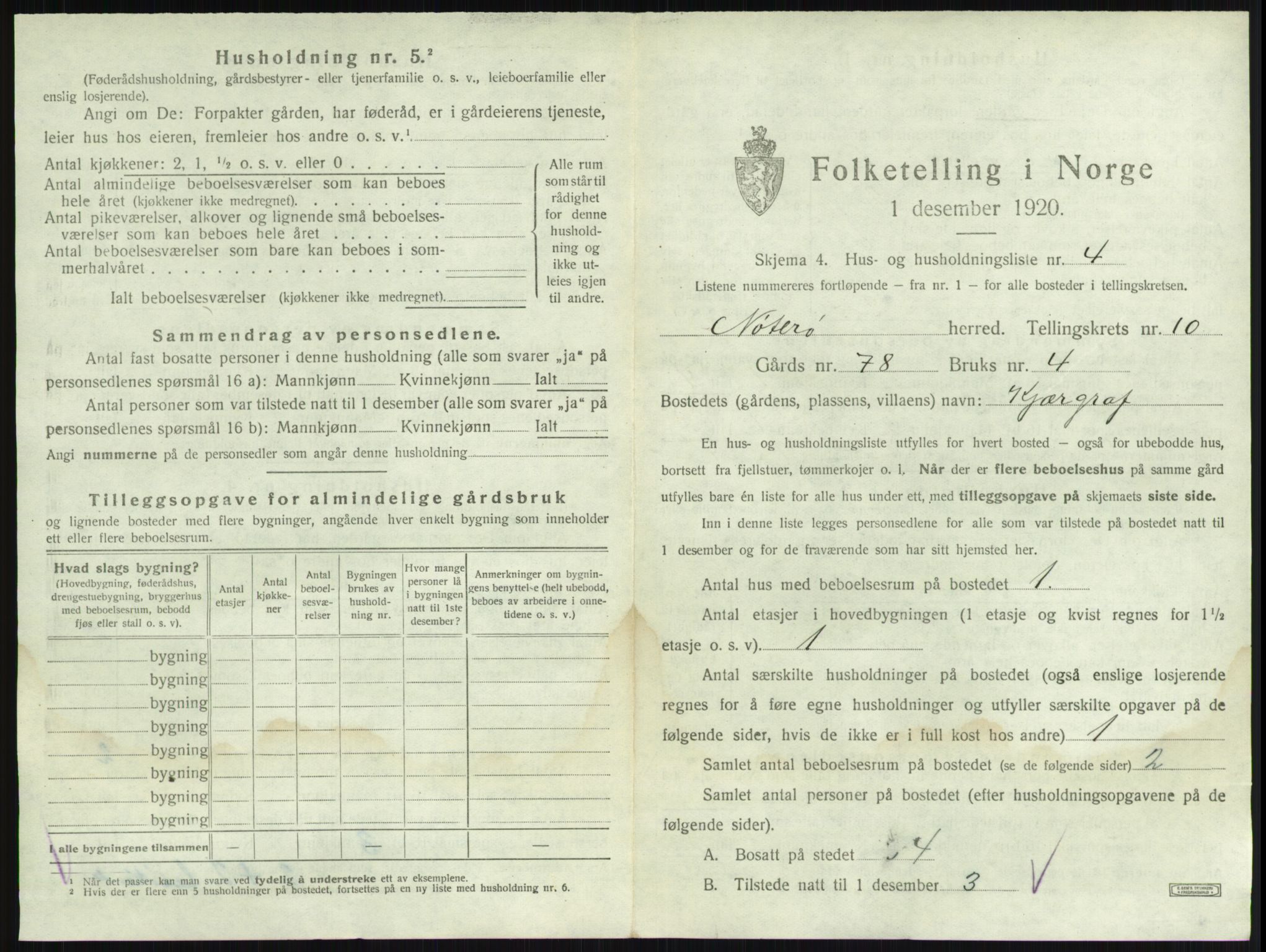 SAKO, 1920 census for Nøtterøy, 1920, p. 1981