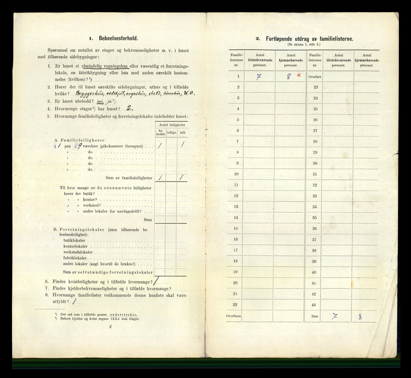 RA, 1910 census for Brevik, 1910, p. 1211