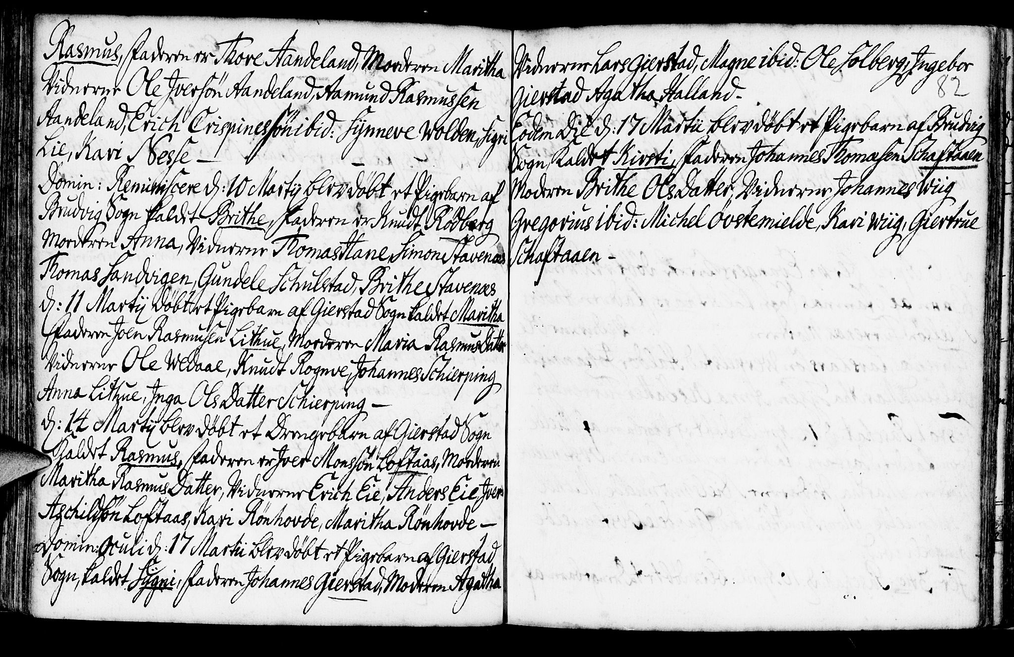 Haus sokneprestembete, SAB/A-75601/H/Haa: Parish register (official) no. A 6, 1748-1758, p. 82