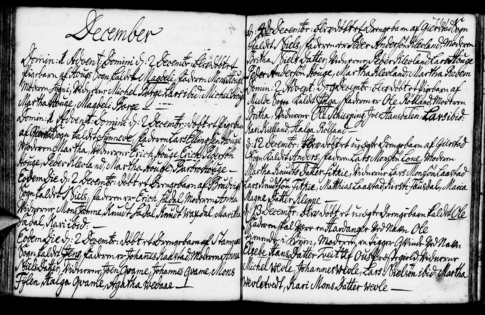 Haus sokneprestembete, AV/SAB-A-75601/H/Haa: Parish register (official) no. A 6, 1748-1758, p. 76