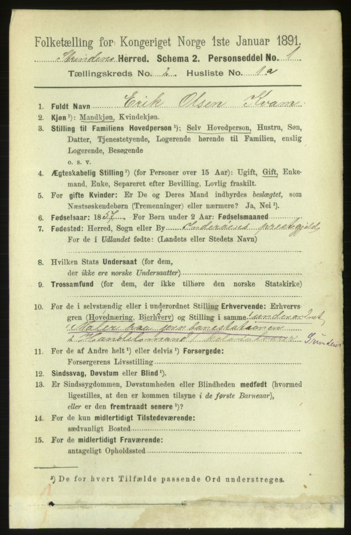 RA, 1891 census for 1660 Strinda, 1891, p. 790