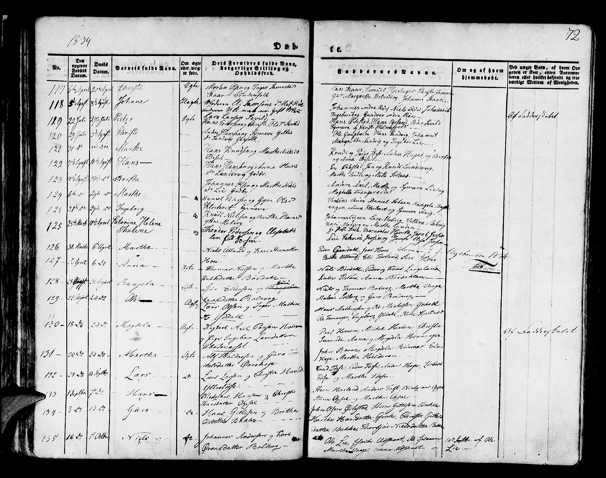 Os sokneprestembete, SAB/A-99929: Parish register (official) no. A 14, 1826-1839, p. 72