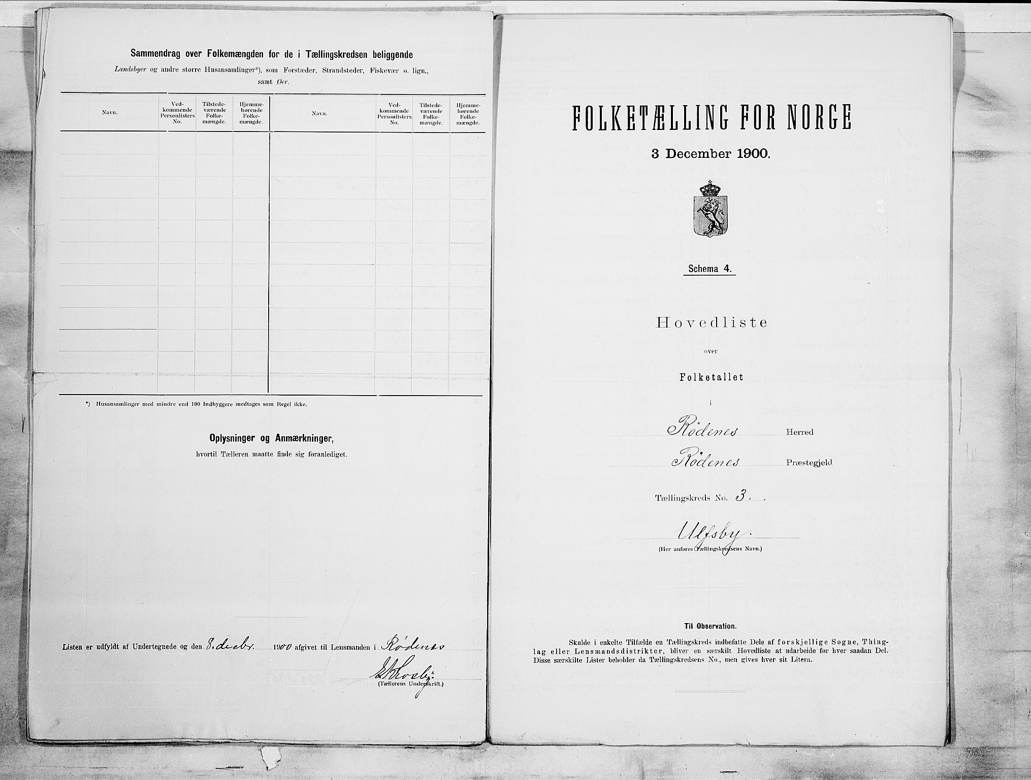 SAO, 1900 census for Rødenes, 1900, p. 8