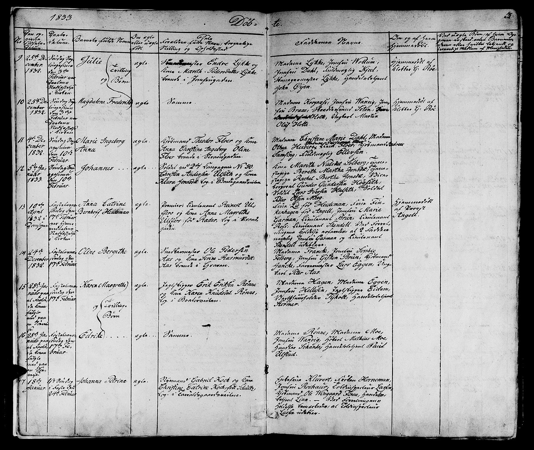 Ministerialprotokoller, klokkerbøker og fødselsregistre - Sør-Trøndelag, SAT/A-1456/602/L0136: Parish register (copy) no. 602C04, 1833-1845, p. 3