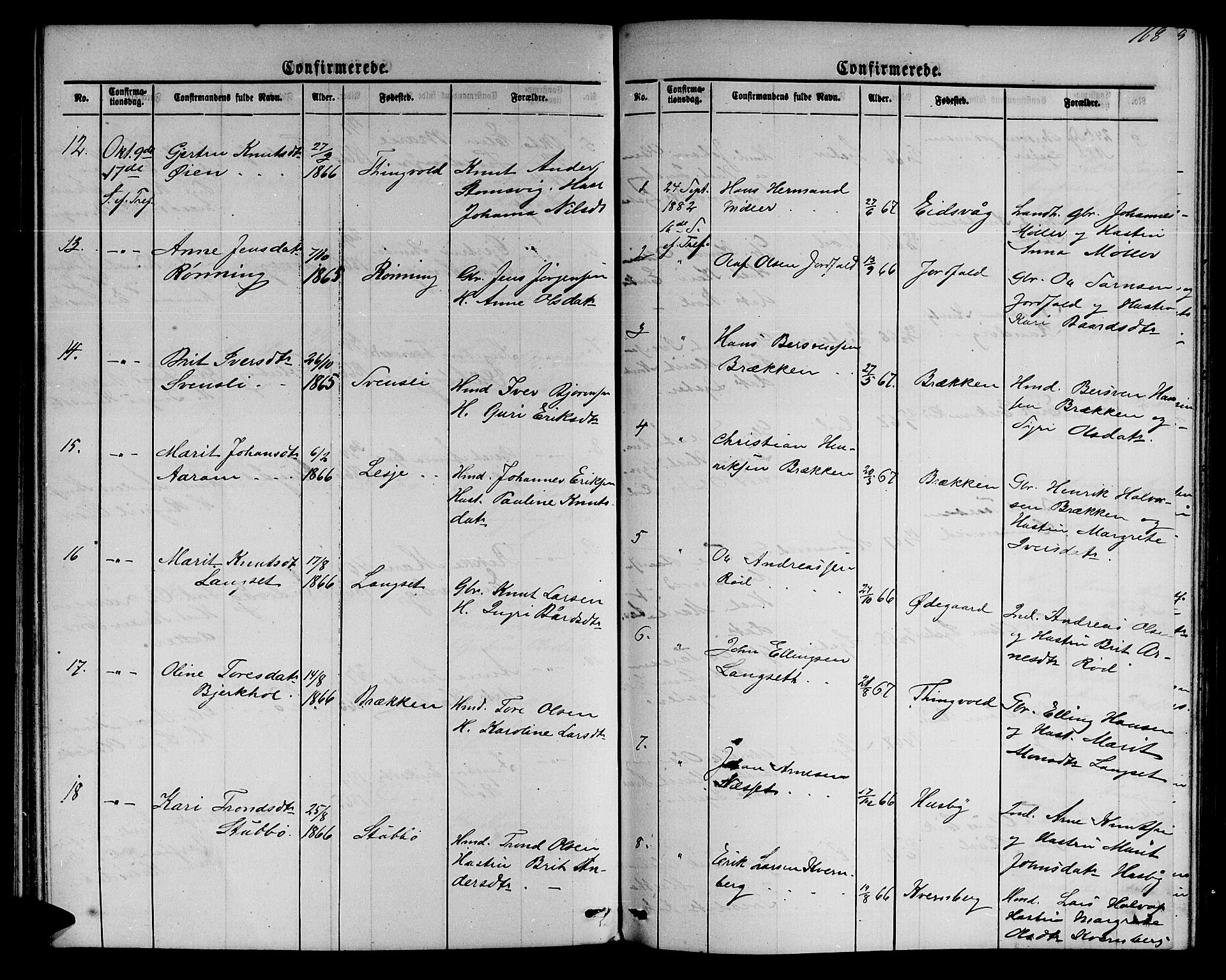 Ministerialprotokoller, klokkerbøker og fødselsregistre - Møre og Romsdal, AV/SAT-A-1454/551/L0630: Parish register (copy) no. 551C02, 1867-1885, p. 168