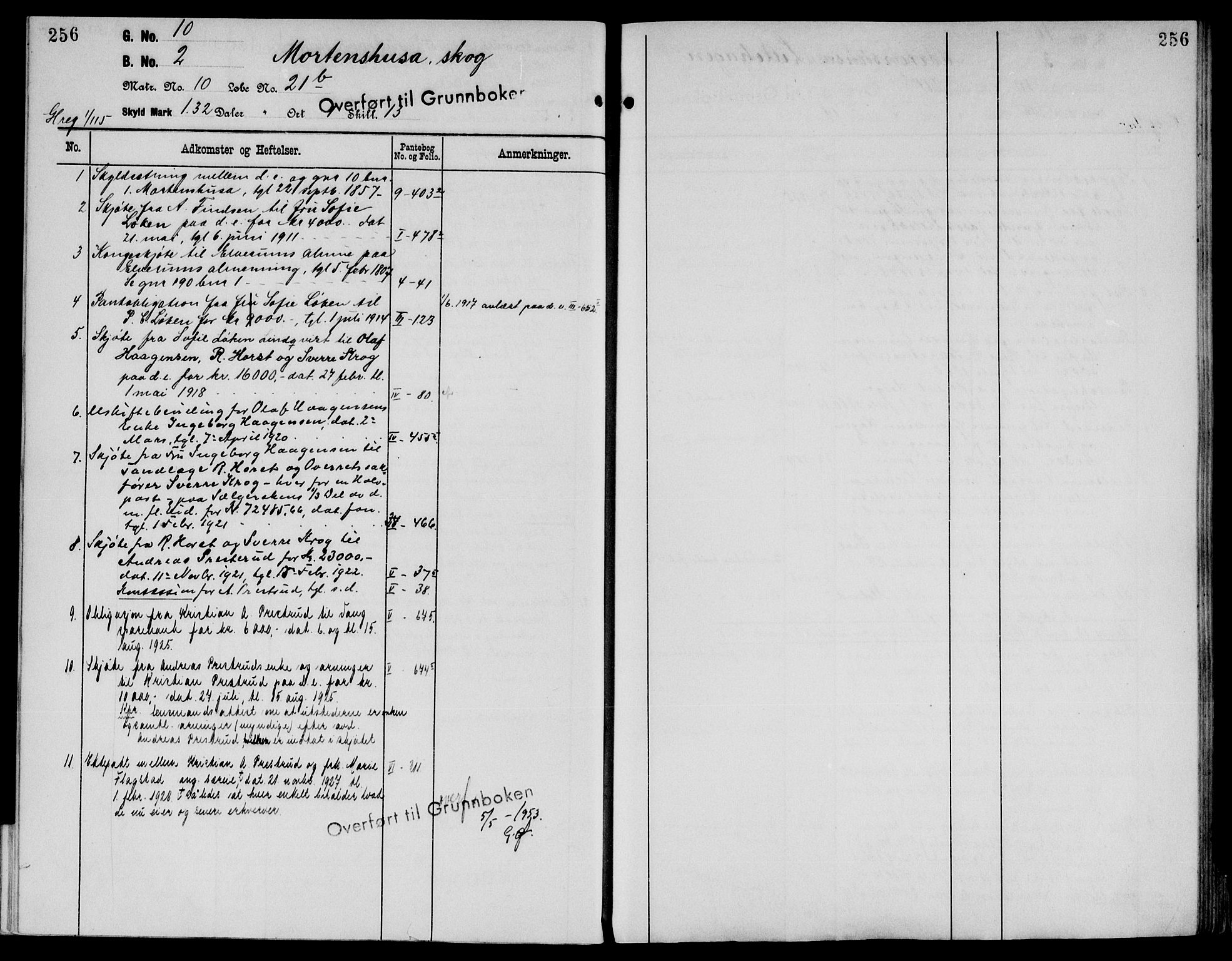 Sør-Østerdal sorenskriveri, AV/SAH-TING-018/H/Ha/Haa/L0019: Mortgage register no. 1, 1922-1954, p. 256