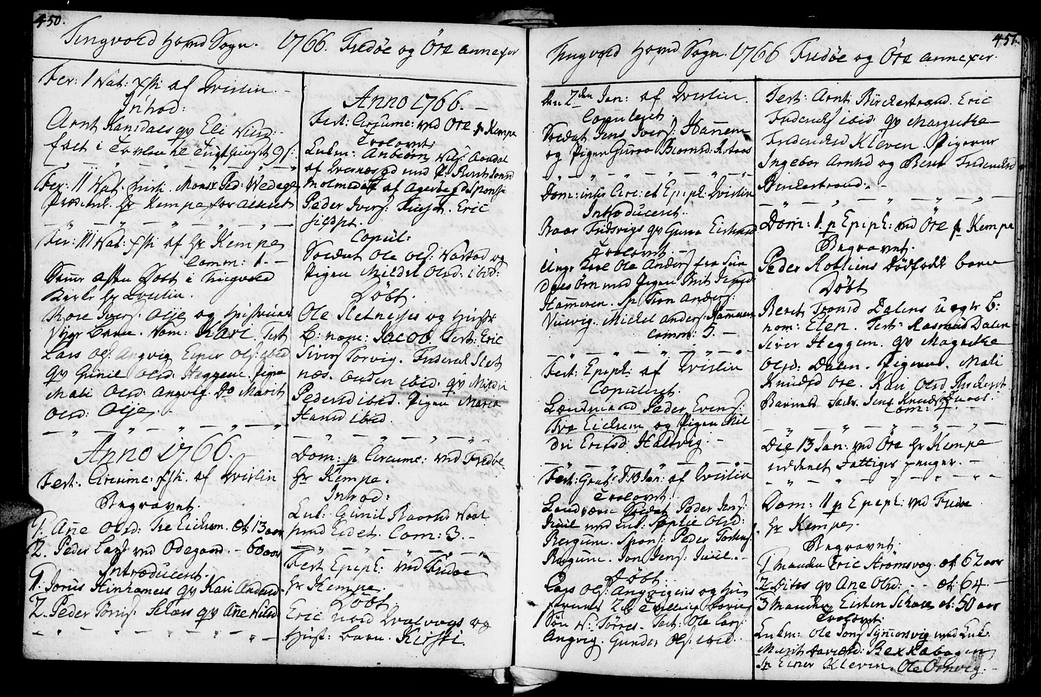 Ministerialprotokoller, klokkerbøker og fødselsregistre - Møre og Romsdal, SAT/A-1454/586/L0979: Parish register (official) no. 586A05, 1751-1776, p. 450-451