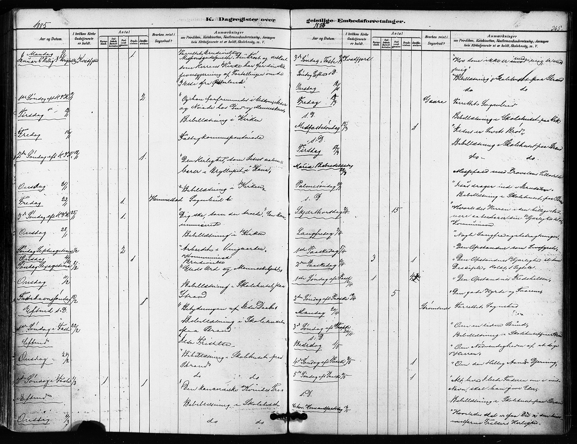 Kvæfjord sokneprestkontor, SATØ/S-1323/G/Ga/Gaa/L0005kirke: Parish register (official) no. 5, 1878-1894, p. 365