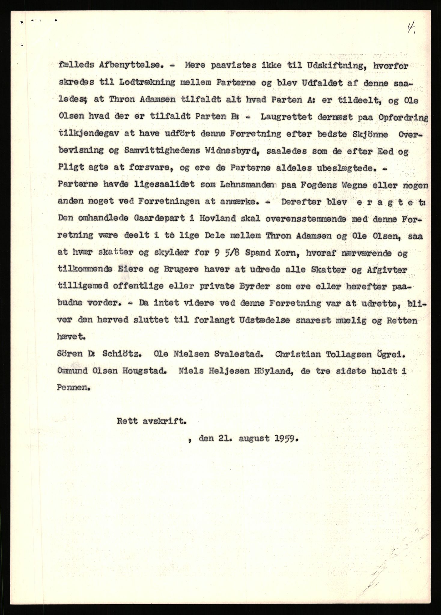 Statsarkivet i Stavanger, SAST/A-101971/03/Y/Yj/L0040: Avskrifter sortert etter gårdnavn: Hovland i Egersun - Hustveit, 1750-1930, p. 319