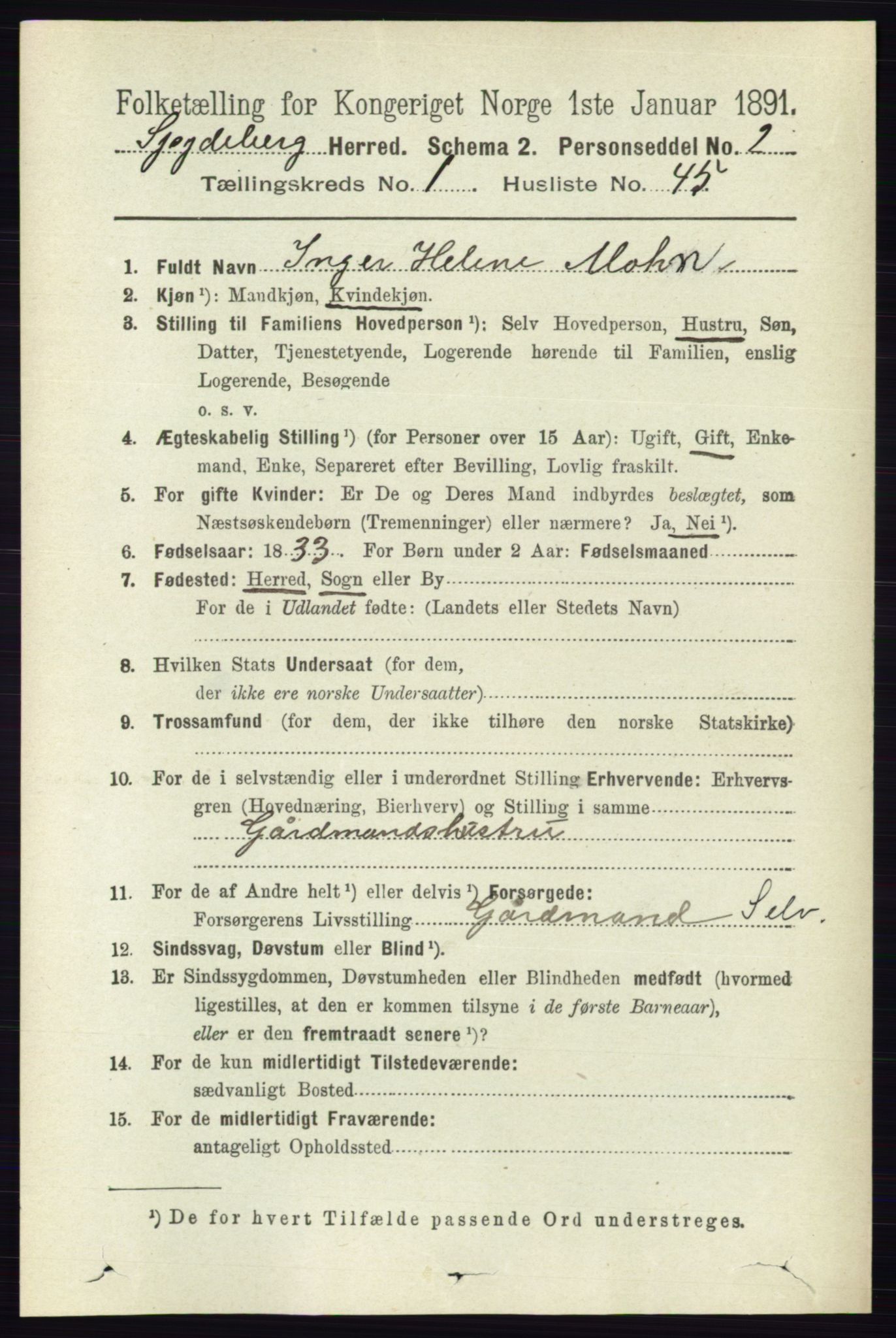 RA, 1891 census for 0123 Spydeberg, 1891, p. 431