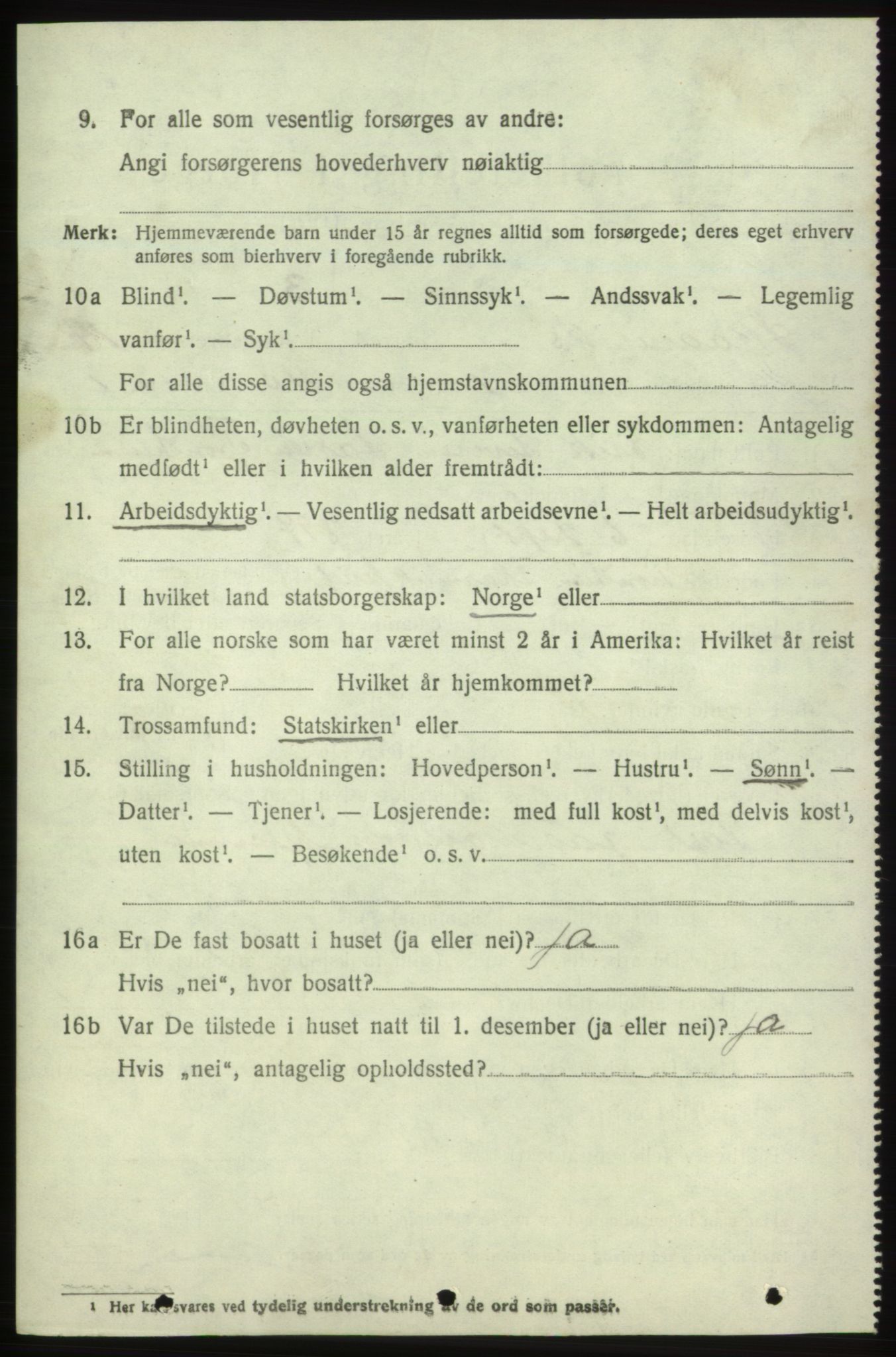 SAB, 1920 census for Skånevik, 1920, p. 6018