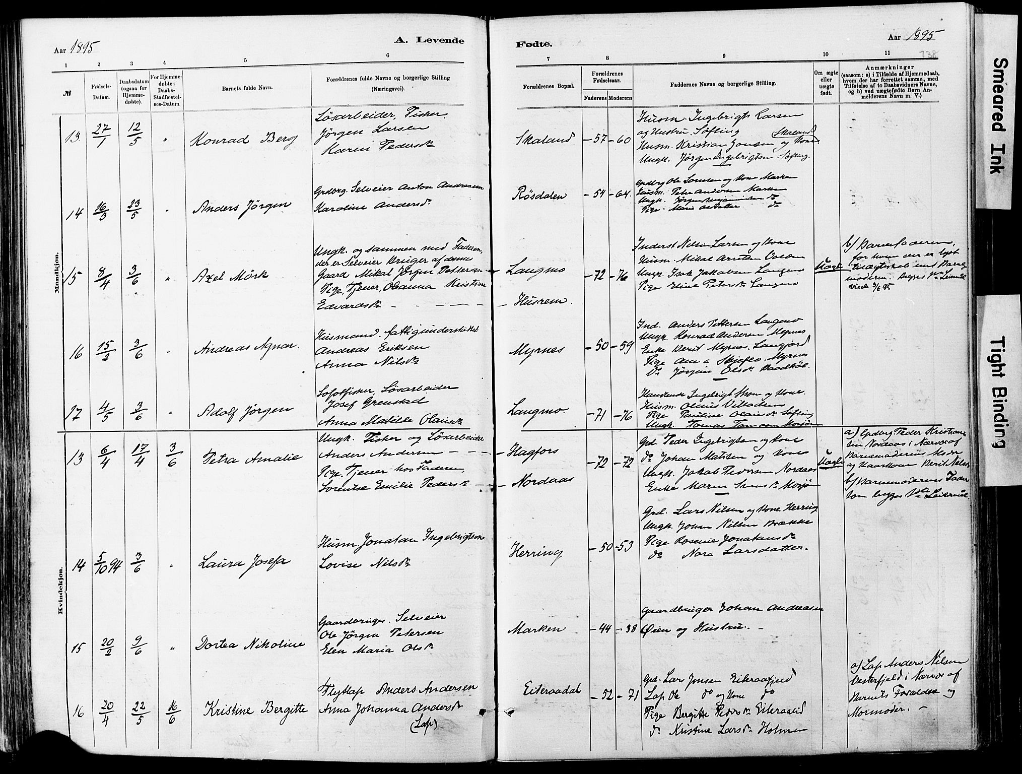 Ministerialprotokoller, klokkerbøker og fødselsregistre - Nordland, AV/SAT-A-1459/820/L0295: Parish register (official) no. 820A16, 1880-1896, p. 138