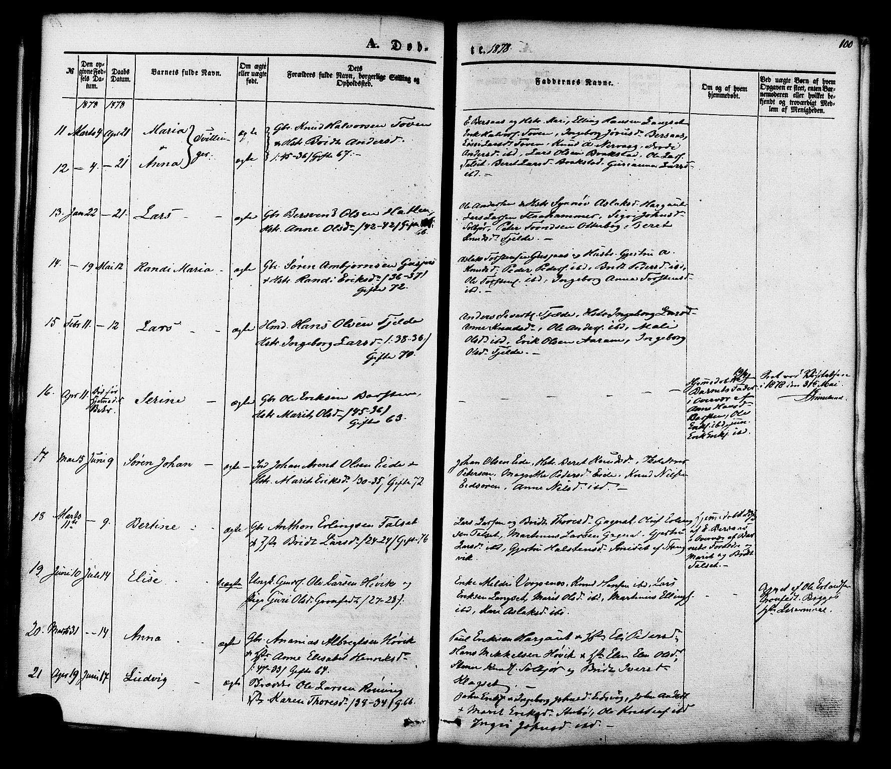 Ministerialprotokoller, klokkerbøker og fødselsregistre - Møre og Romsdal, SAT/A-1454/551/L0625: Parish register (official) no. 551A05, 1846-1879, p. 100