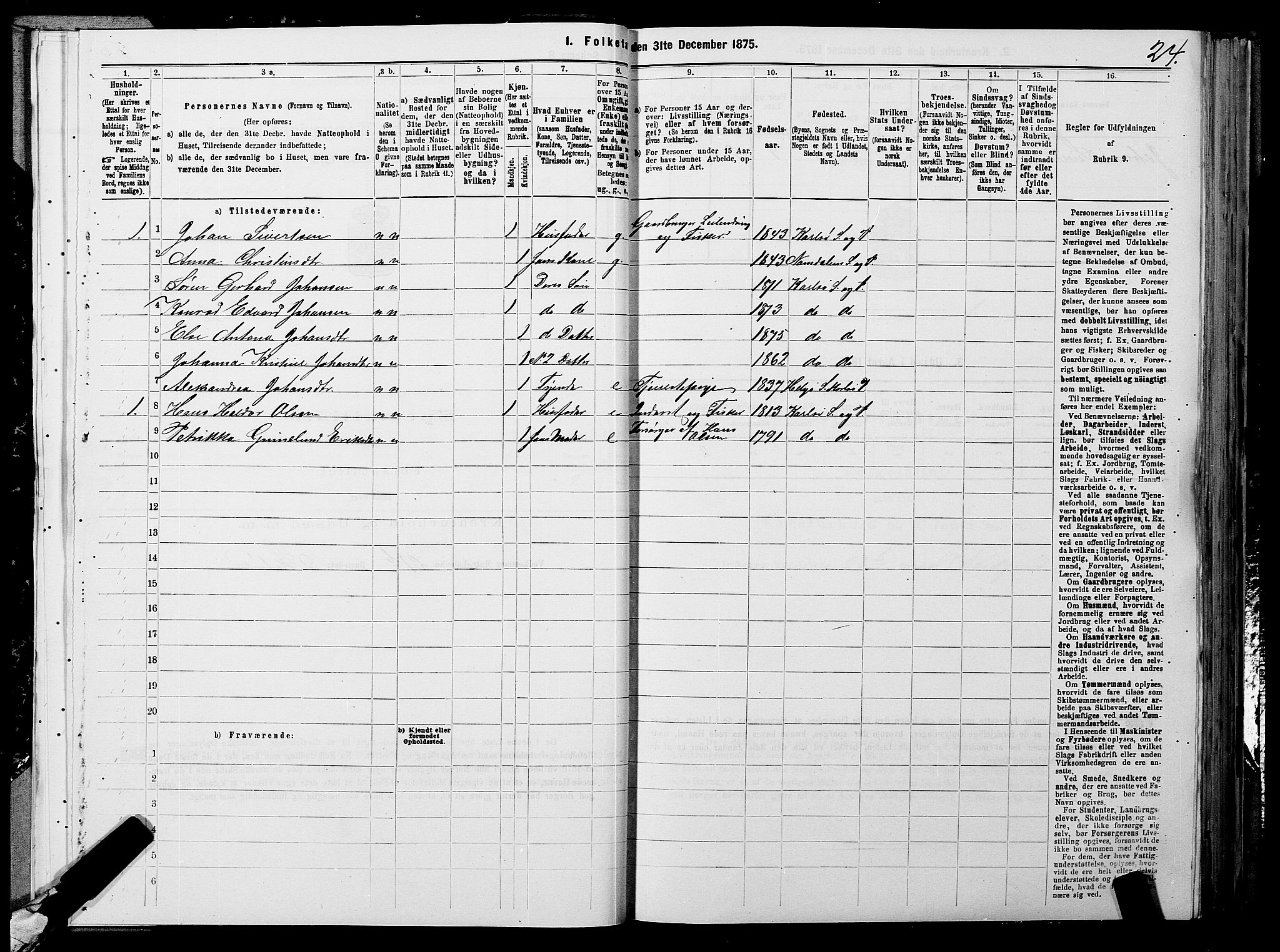 SATØ, 1875 census for 1936P Karlsøy, 1875, p. 1024