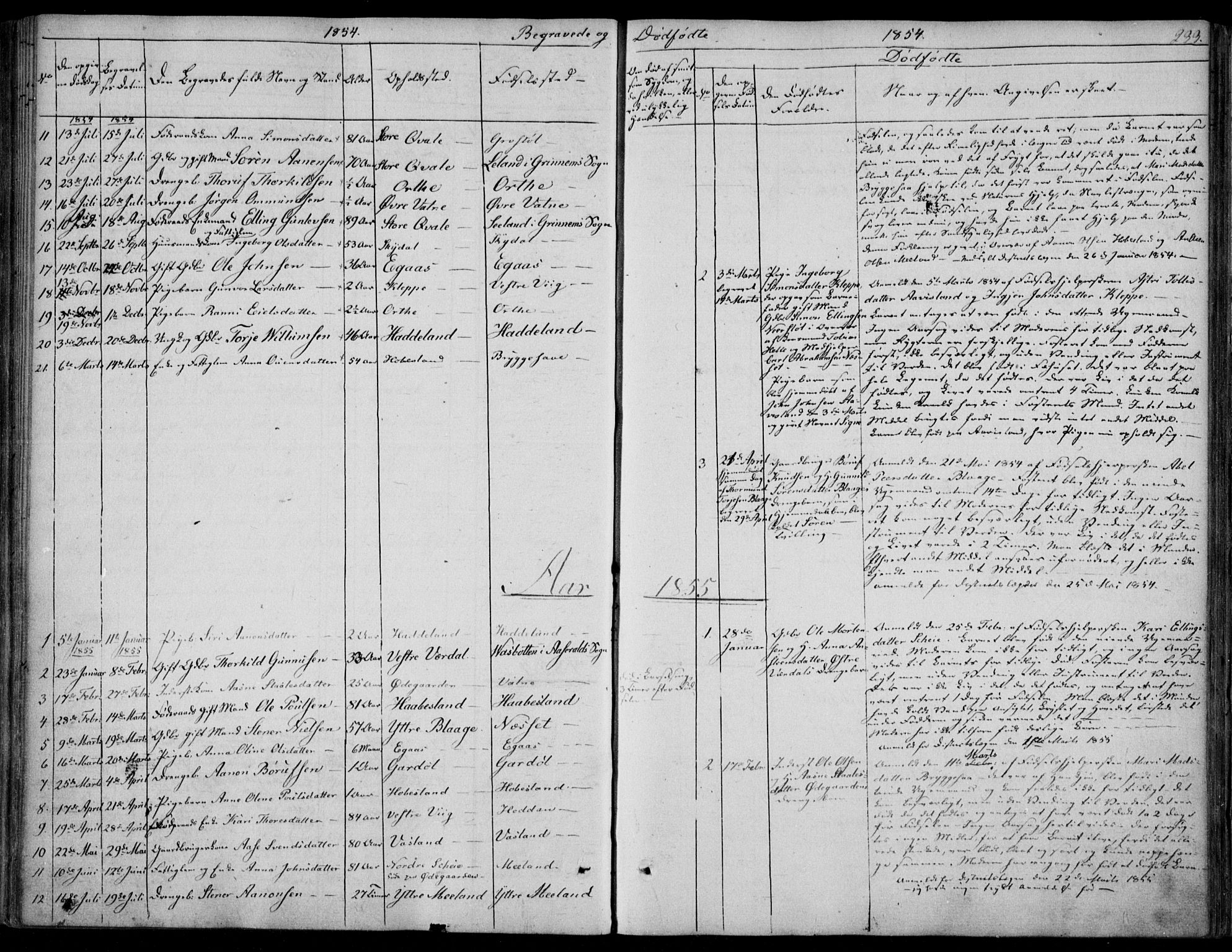 Hægebostad sokneprestkontor, SAK/1111-0024/F/Fa/Fab/L0002: Parish register (official) no. A 2, 1836-1872, p. 233