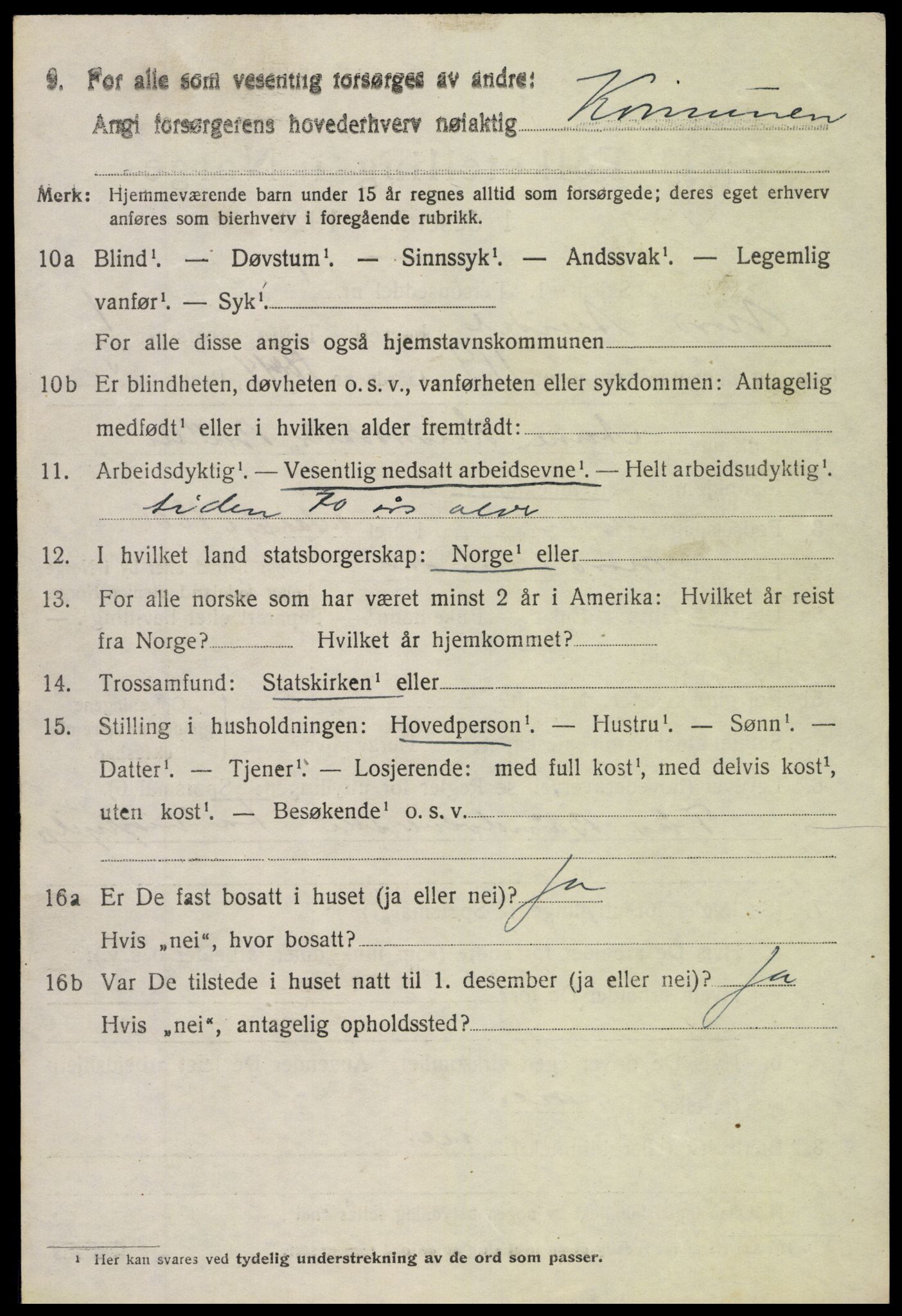 SAH, 1920 census for Nord-Aurdal, 1920, p. 3119