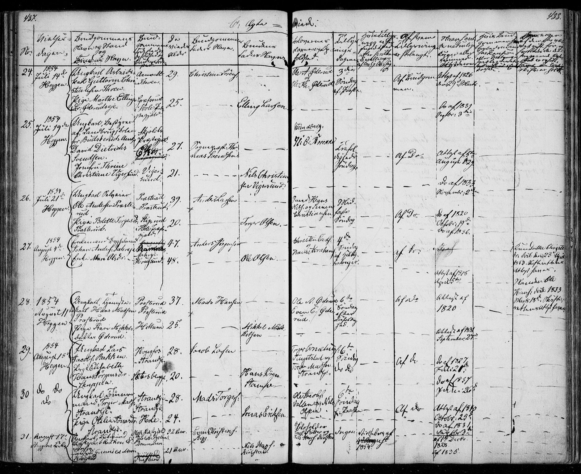 Modum kirkebøker, AV/SAKO-A-234/F/Fa/L0008: Parish register (official) no. 8, 1851-1859, p. 487-488