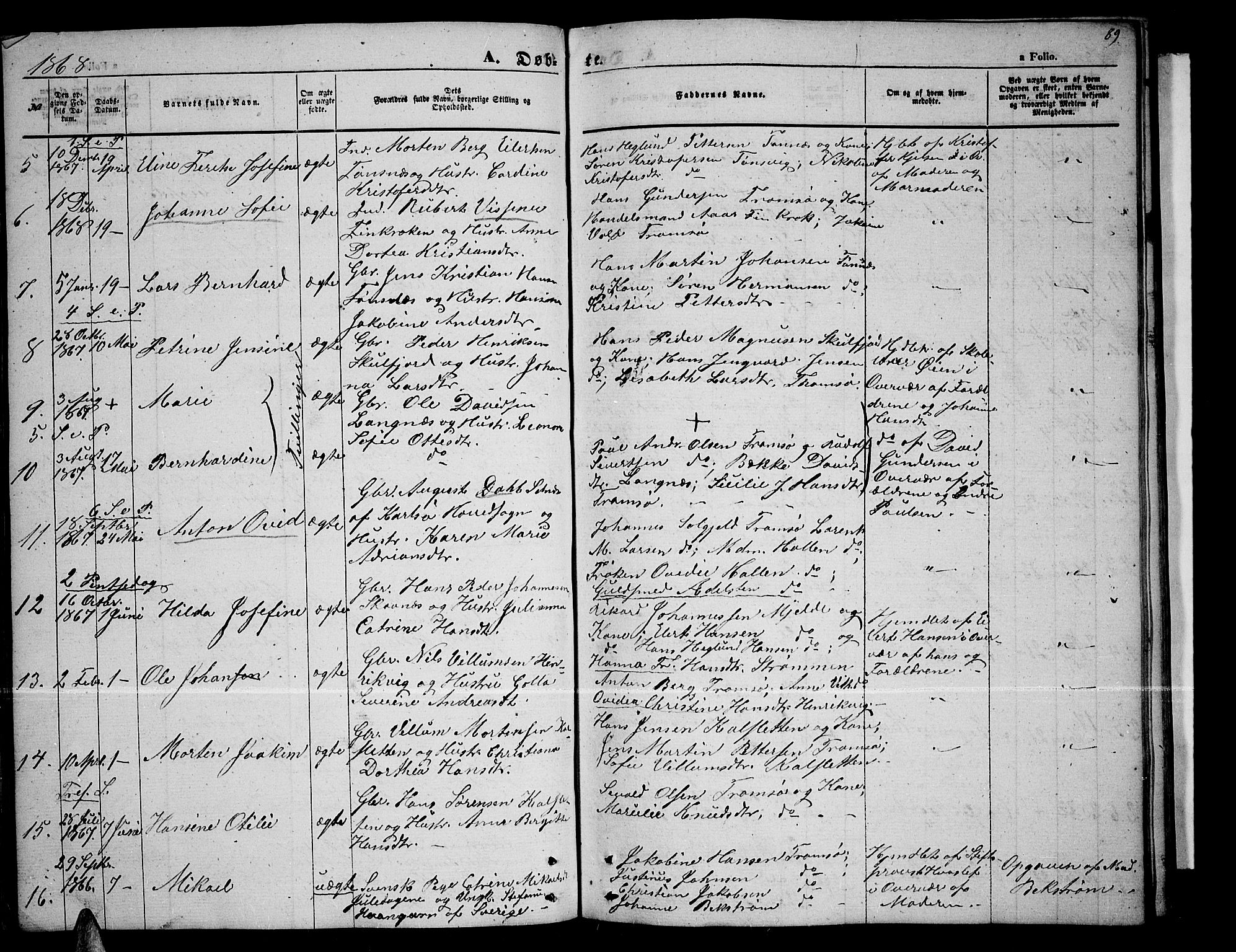 Tromsøysund sokneprestkontor, AV/SATØ-S-1304/G/Gb/L0001klokker: Parish register (copy) no. 1, 1857-1869, p. 89