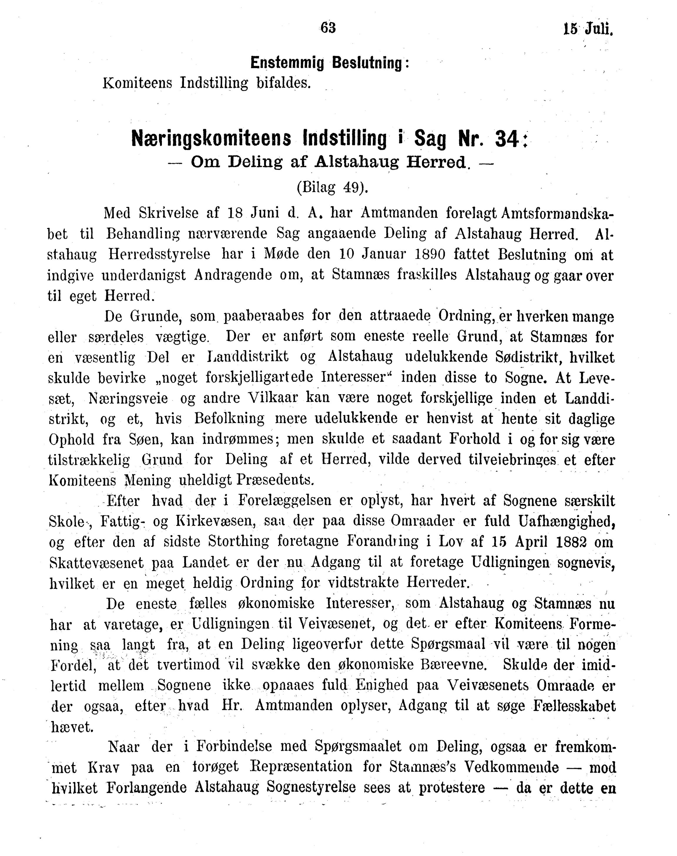 Nordland Fylkeskommune. Fylkestinget, AIN/NFK-17/176/A/Ac/L0016: Fylkestingsforhandlinger 1891-1893, 1891-1893