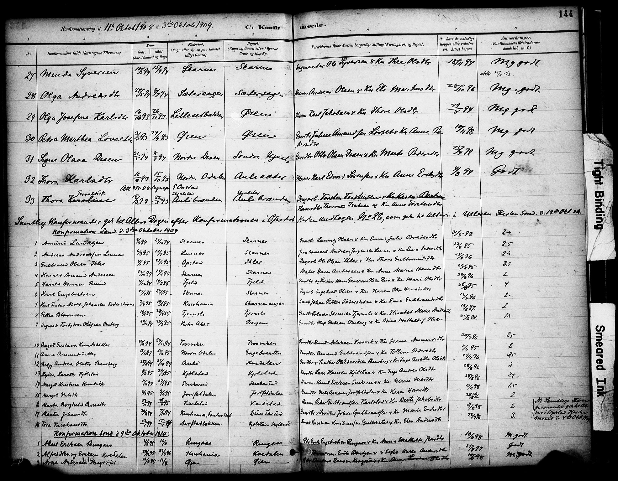 Sør-Odal prestekontor, AV/SAH-PREST-030/H/Ha/Haa/L0009: Parish register (official) no. 9, 1886-1926, p. 144