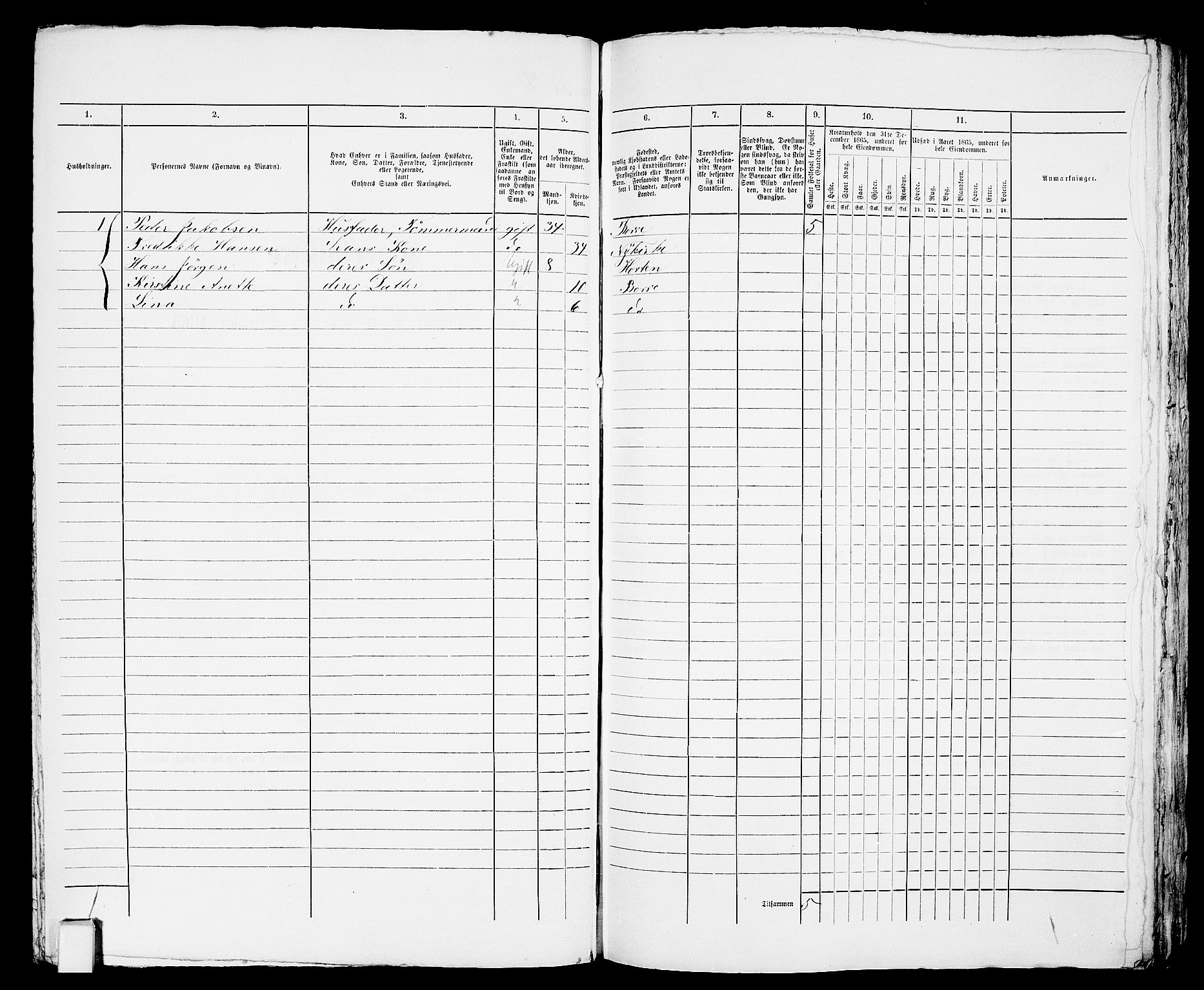 RA, 1865 census for Horten, 1865, p. 270