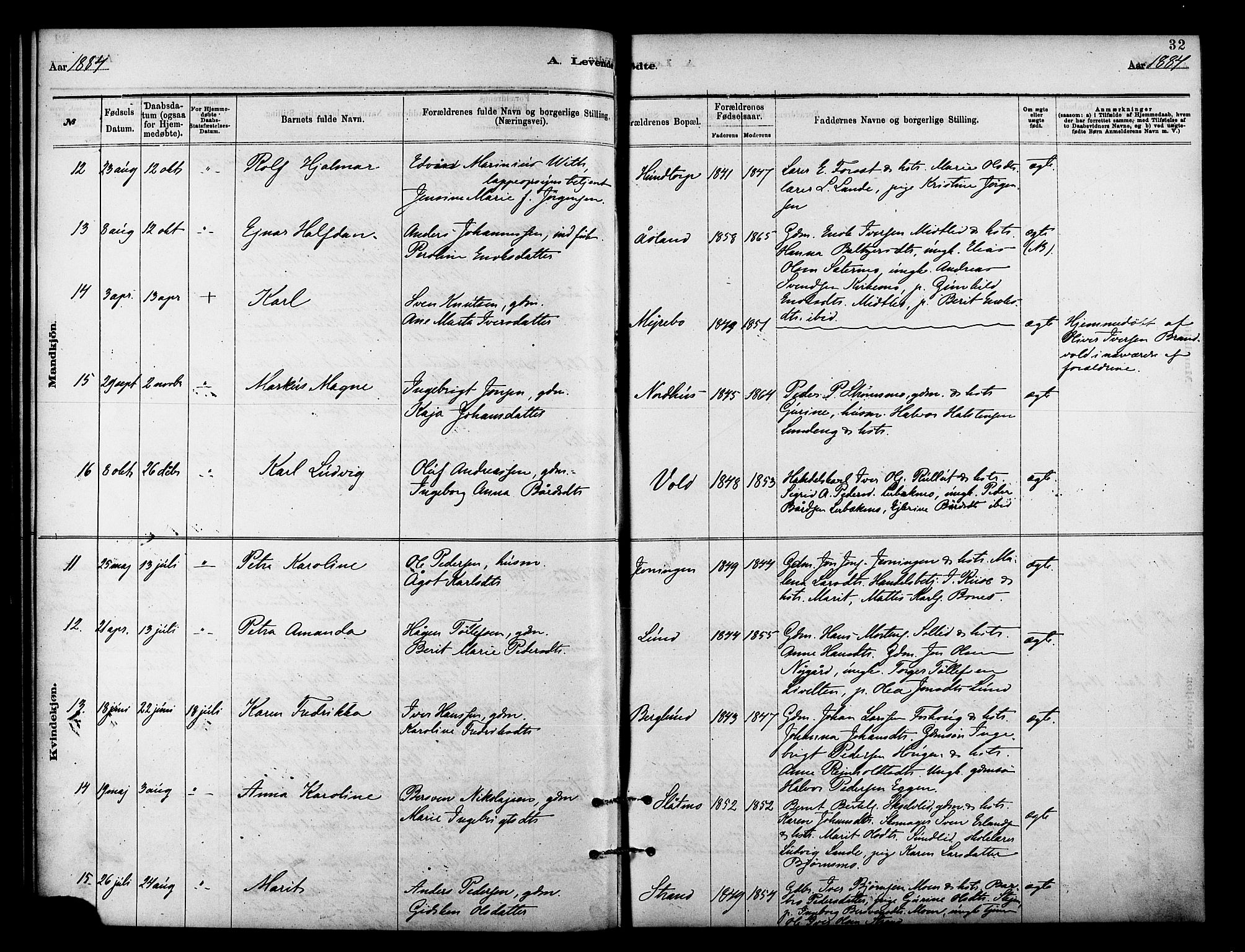 Målselv sokneprestembete, AV/SATØ-S-1311/G/Ga/Gaa/L0009kirke: Parish register (official) no. 9, 1878-1889, p. 32