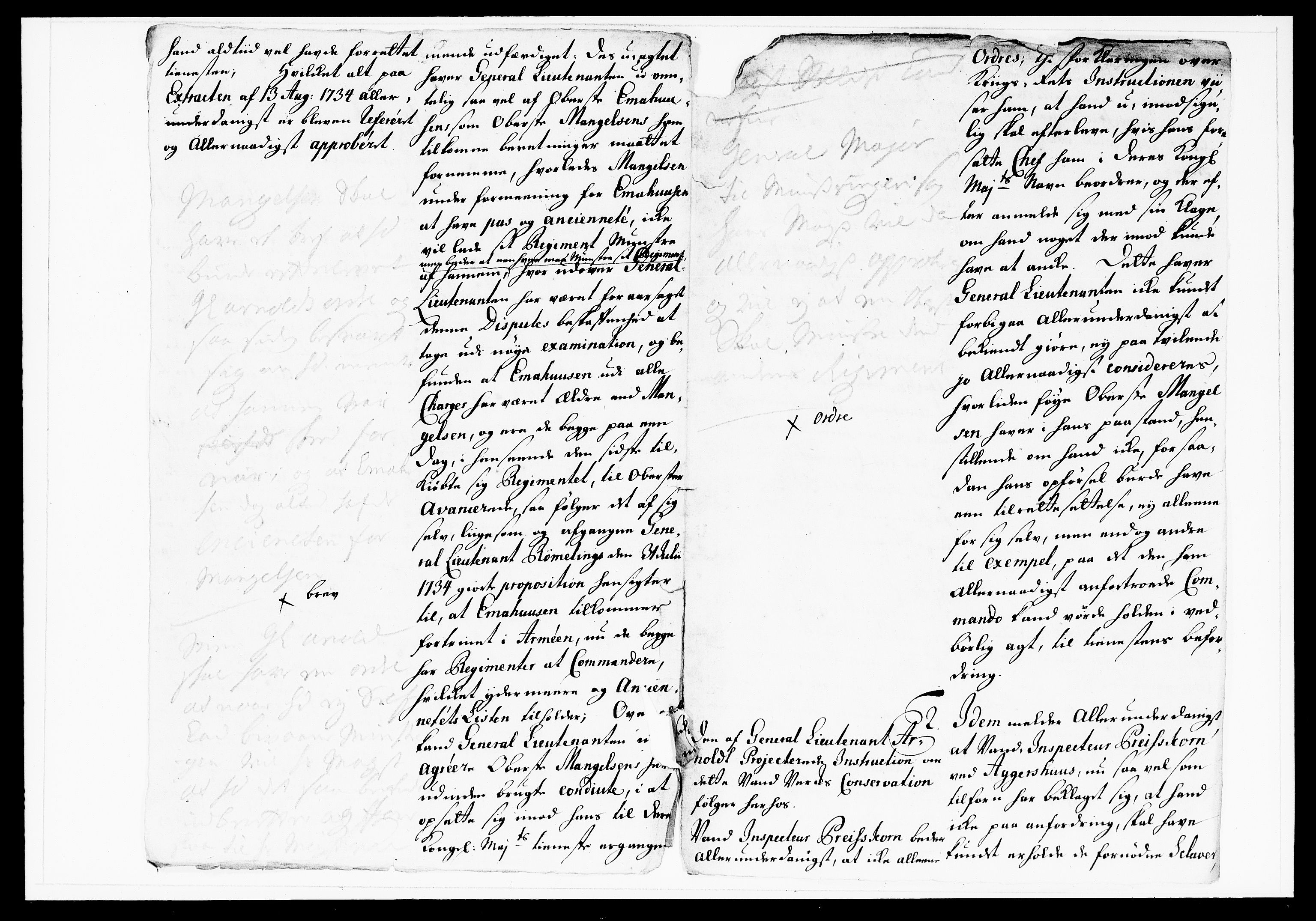 Krigskollegiet, Krigskancelliet, DRA/A-0006/-/1143-1150: Refererede sager, 1738, p. 232