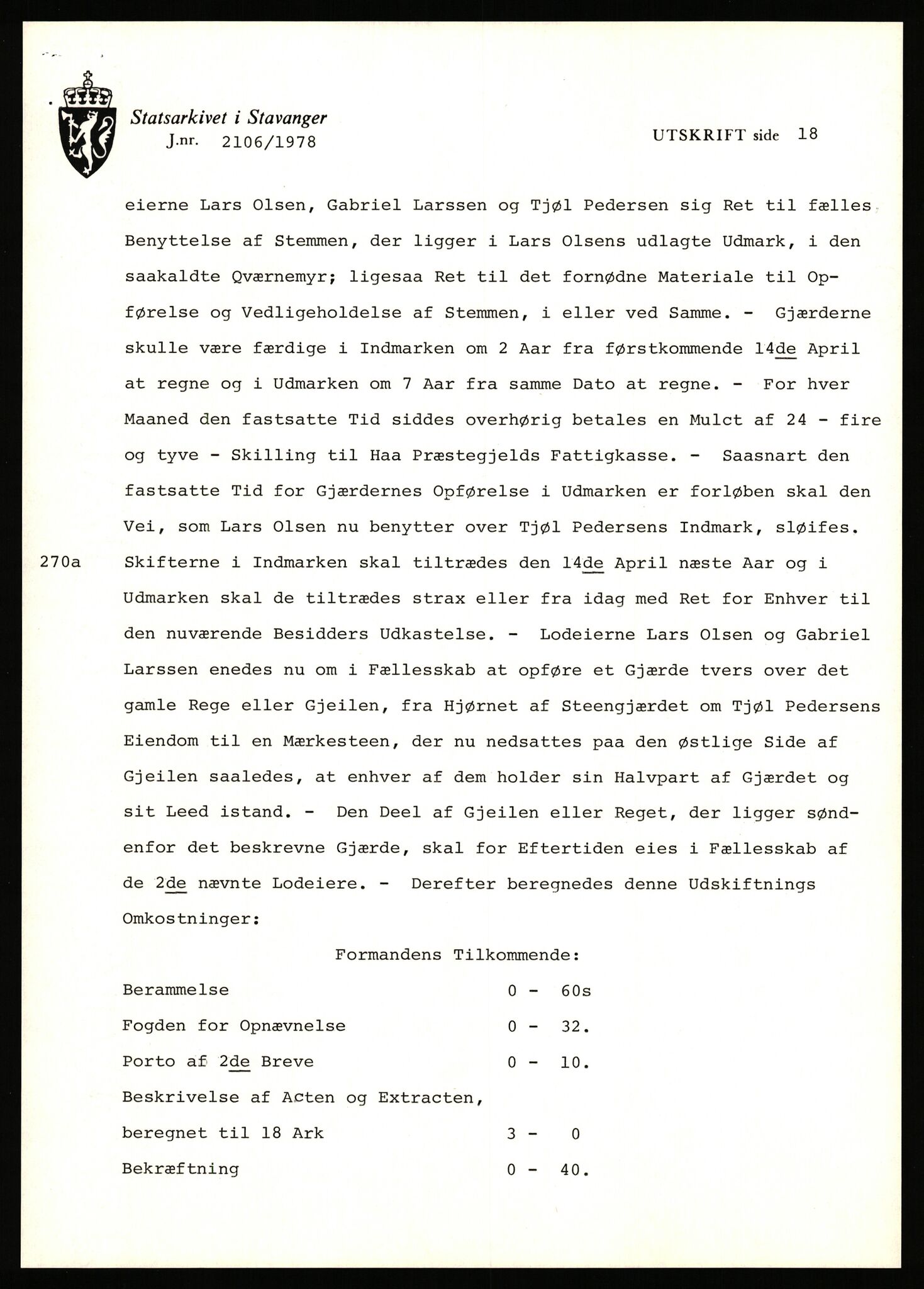 Statsarkivet i Stavanger, AV/SAST-A-101971/03/Y/Yj/L0029: Avskrifter sortert etter gårdsnavn: Haga i Skjold - Handeland, 1750-1930, p. 165