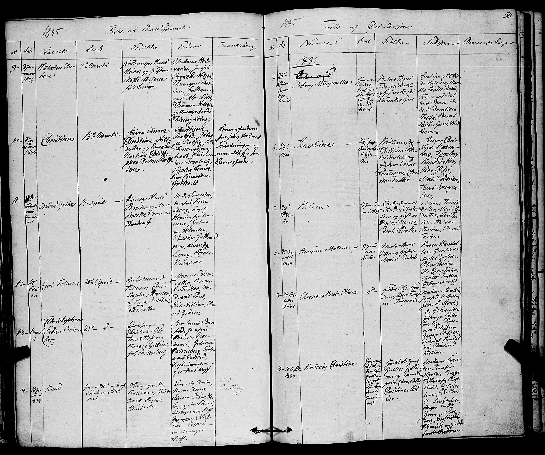 Larvik kirkebøker, SAKO/A-352/F/Fa/L0002: Parish register (official) no. I 2, 1825-1847, p. 50