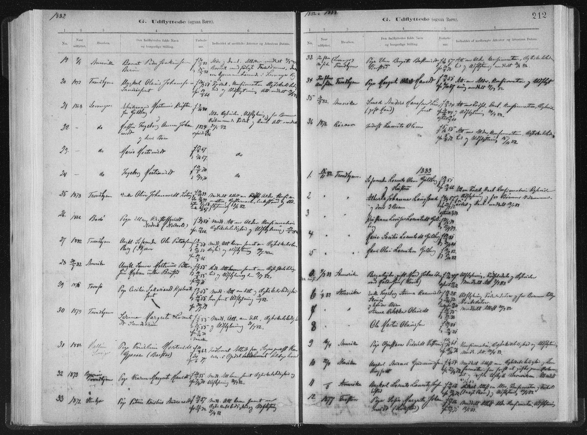 Ministerialprotokoller, klokkerbøker og fødselsregistre - Nord-Trøndelag, SAT/A-1458/722/L0220: Parish register (official) no. 722A07, 1881-1908, p. 212