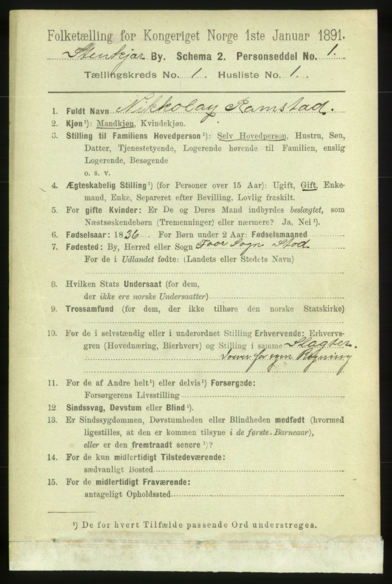 RA, 1891 census for 1702 Steinkjer, 1891, p. 67