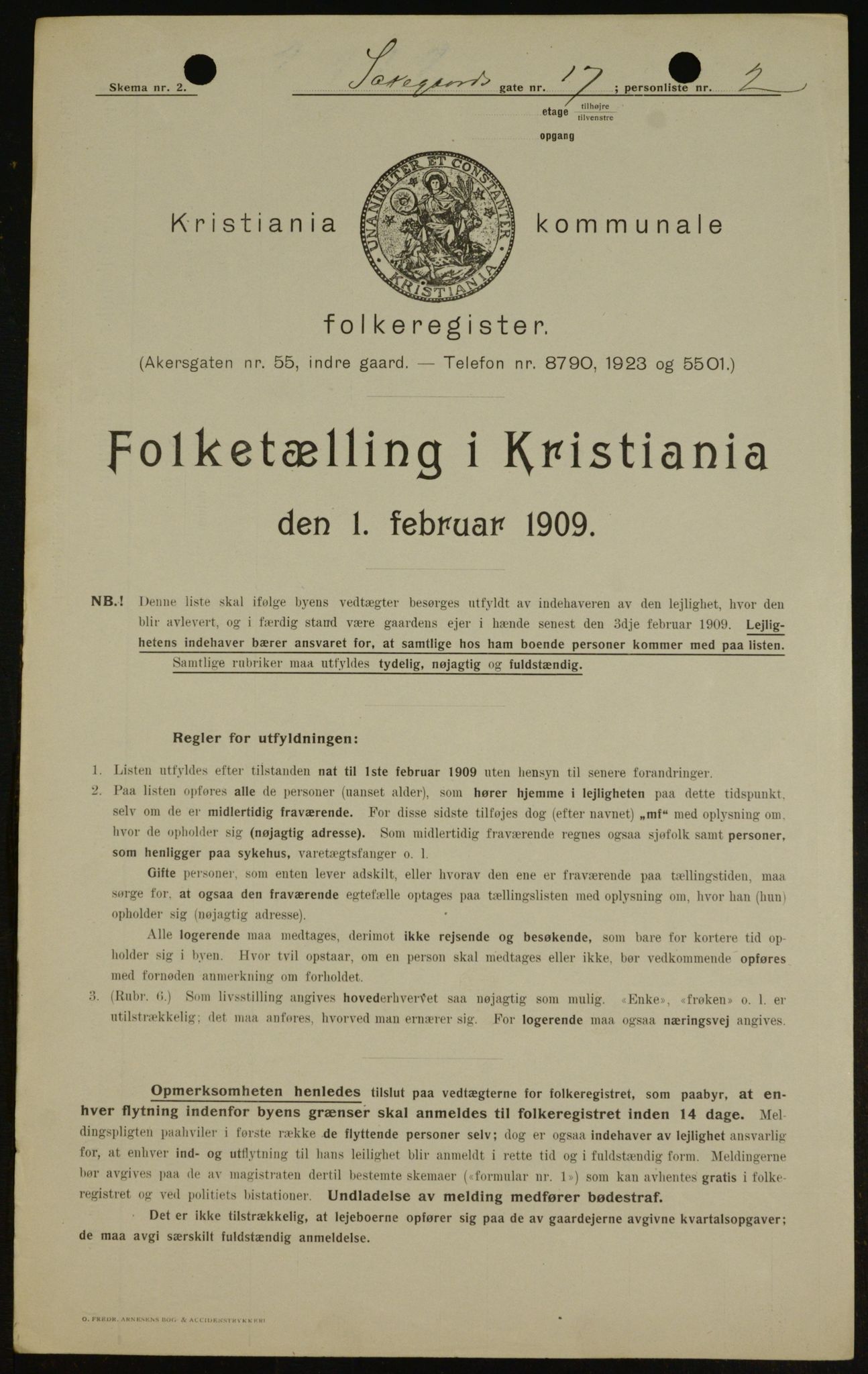 OBA, Municipal Census 1909 for Kristiania, 1909, p. 81237